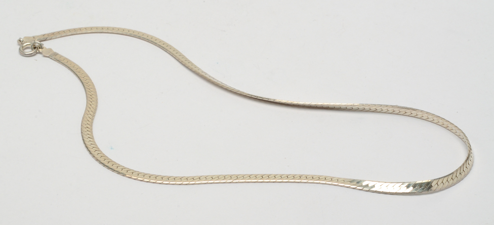 Sterling Silver Herringbone Chain Necklaces