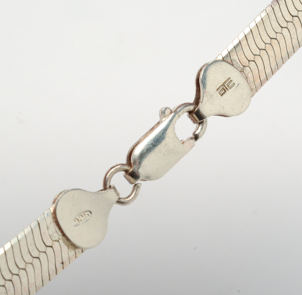 Sterling Silver Herringbone Chain Necklaces