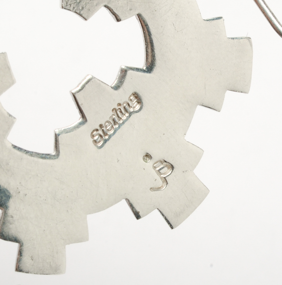 Signed Sterling Silver Earrings and Ponytail Clip