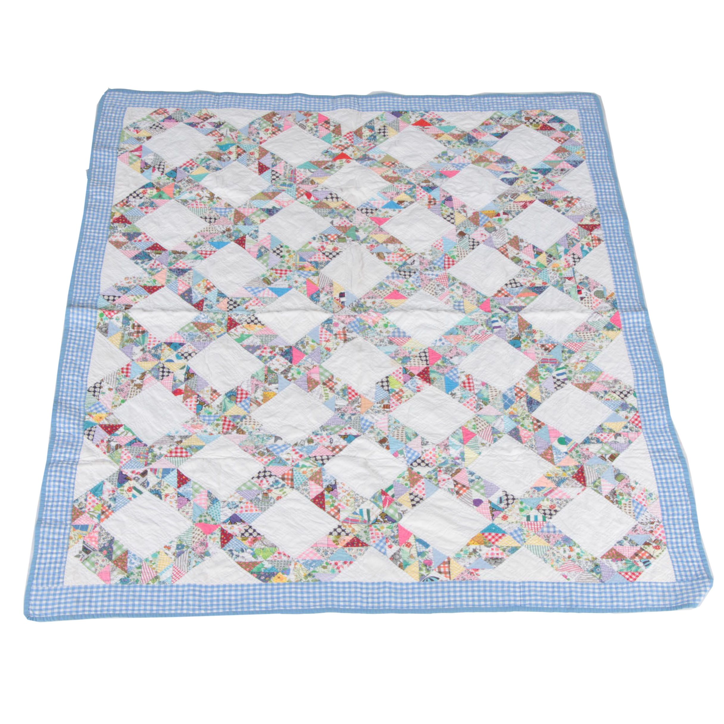 Vintage Hand Sewn "Lattice" Quilt