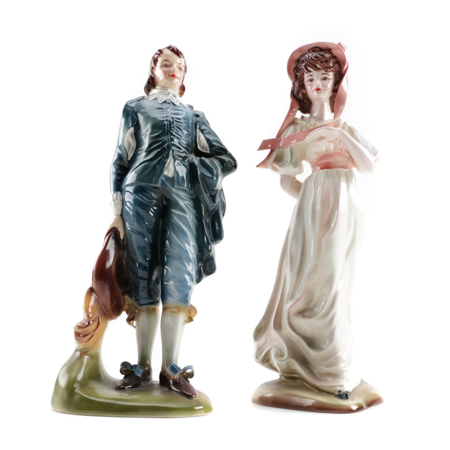 Florence Ceramics Figurines "Blue Boy" and "Pinkie"