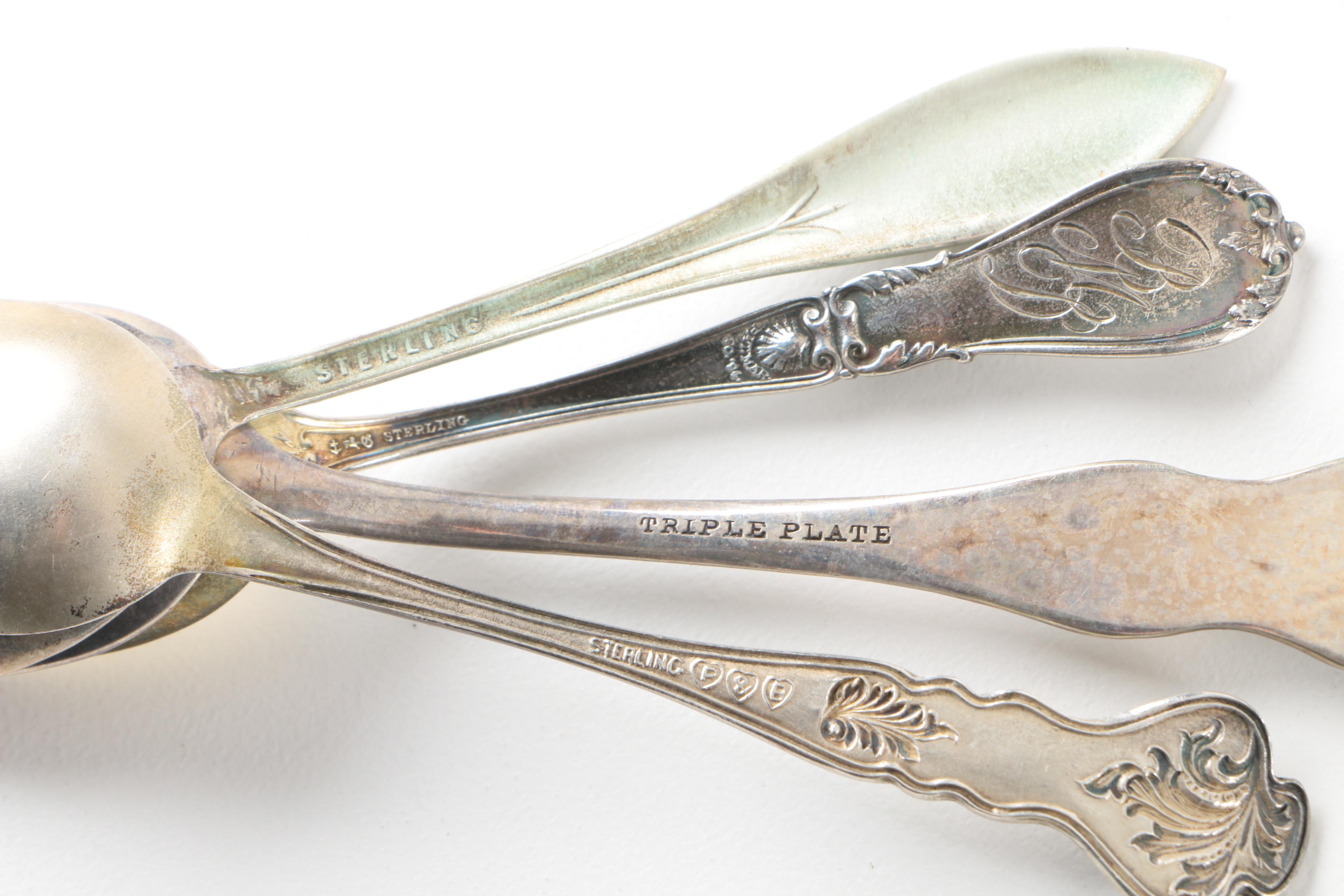 Assorted Sterling and Silver Plate Spoons