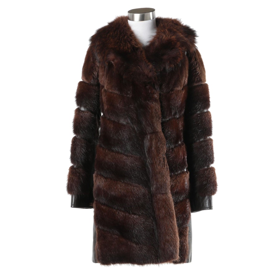 Vintage Yaegers Furs Ltd. Leather and Fur Coat