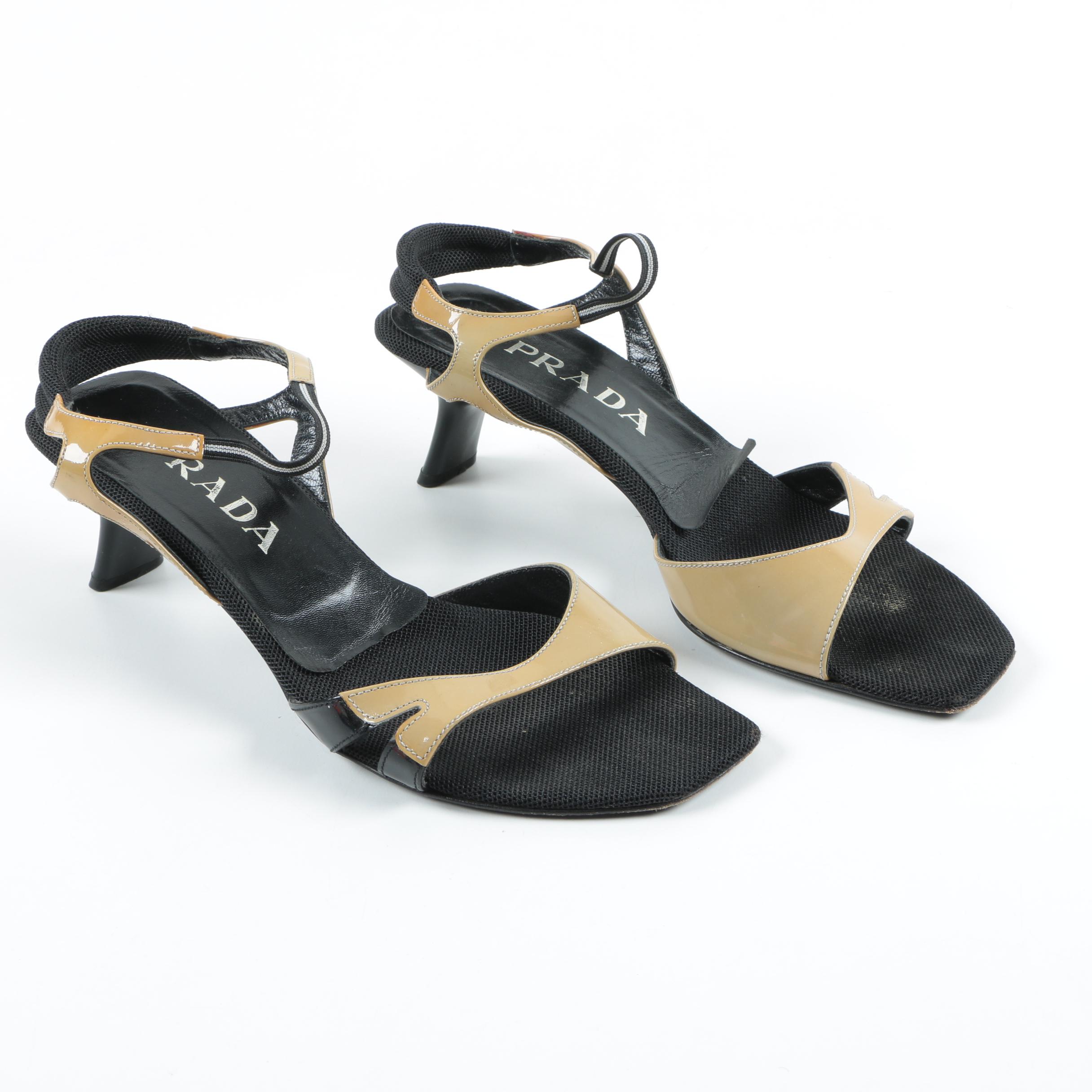 Prada Comma Heel Sandals
