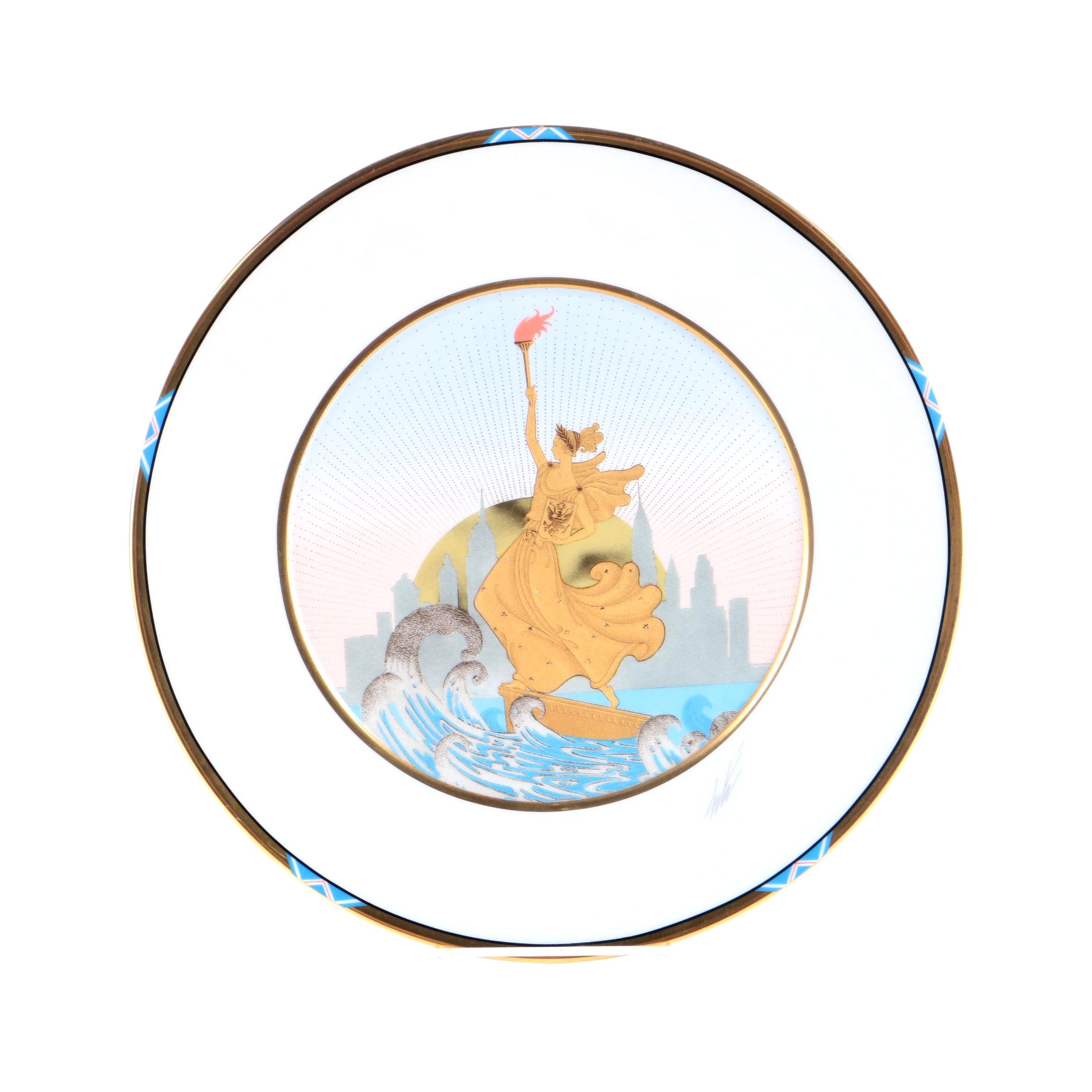 Erte Sevenarts Limited Porcelain Plate After "Statue of Liberty"