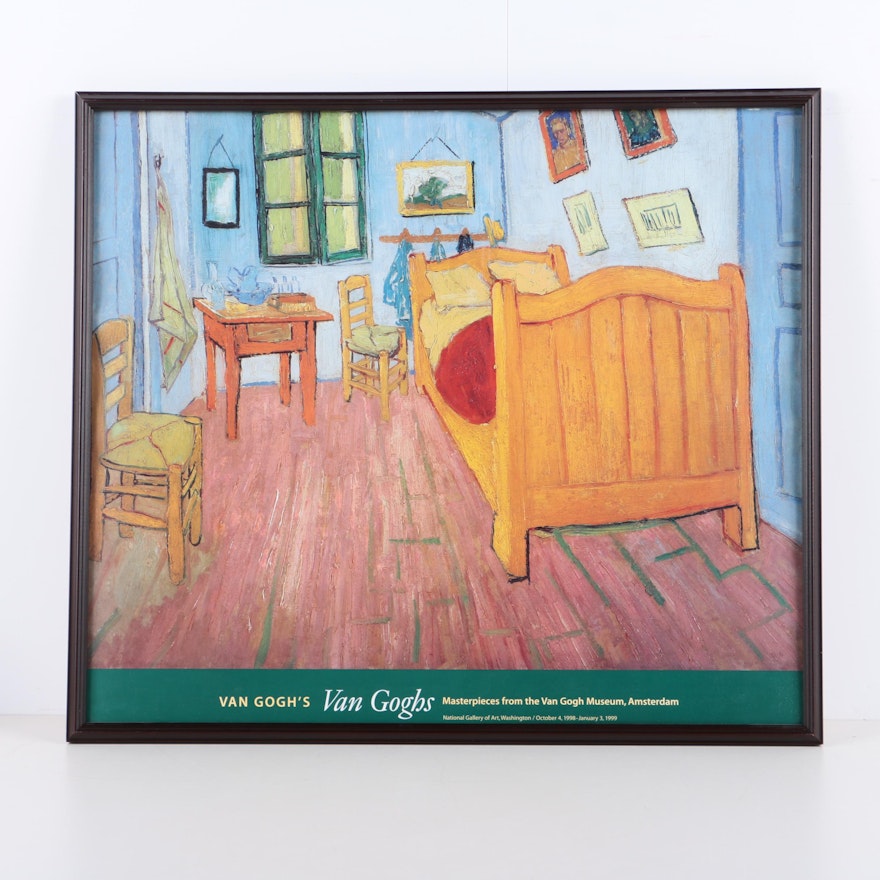 1990s National Gallery of Art Poster After Van Gogh's "Bedroom in Arles"