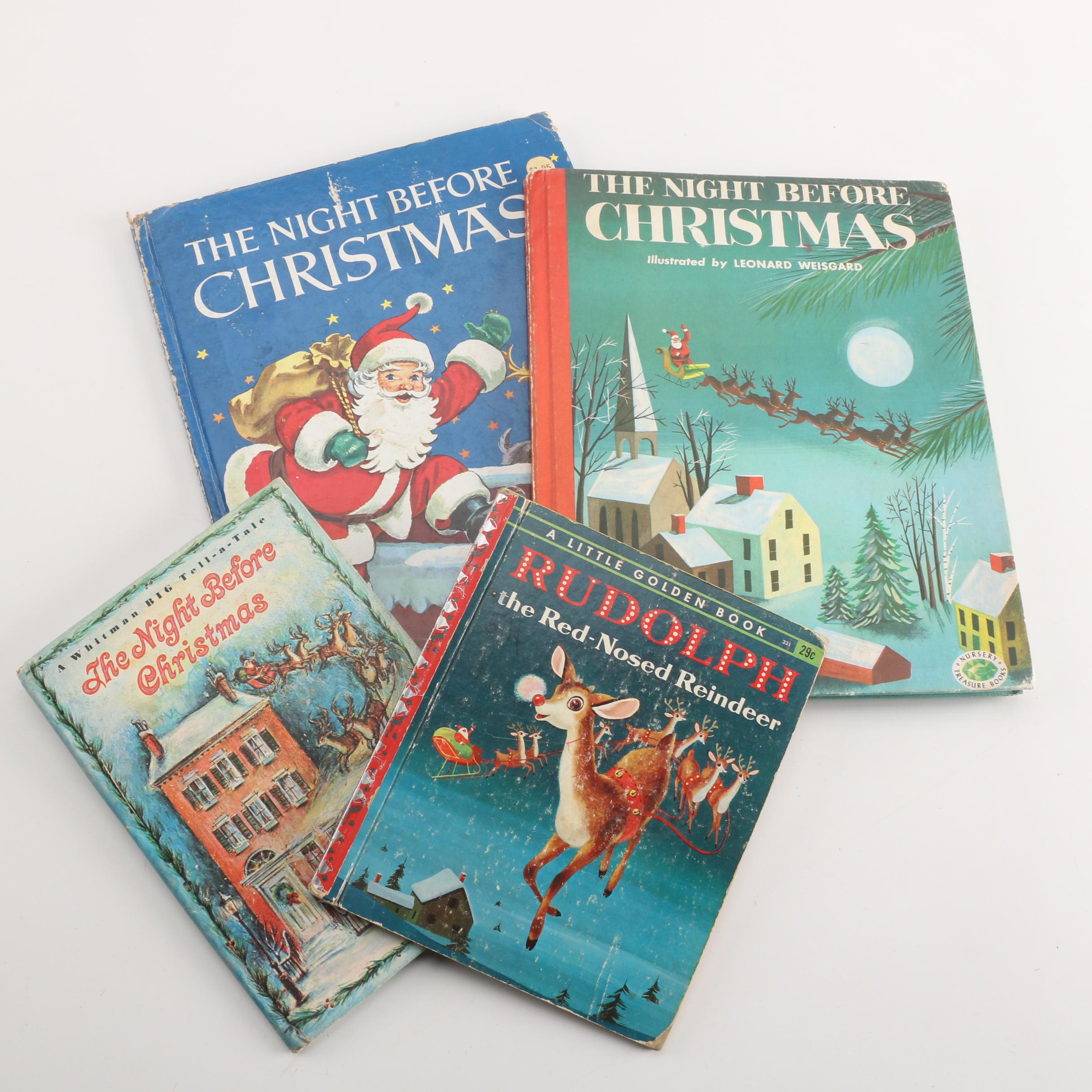 Vintage Christmas Books including "The Night Before Christmas"