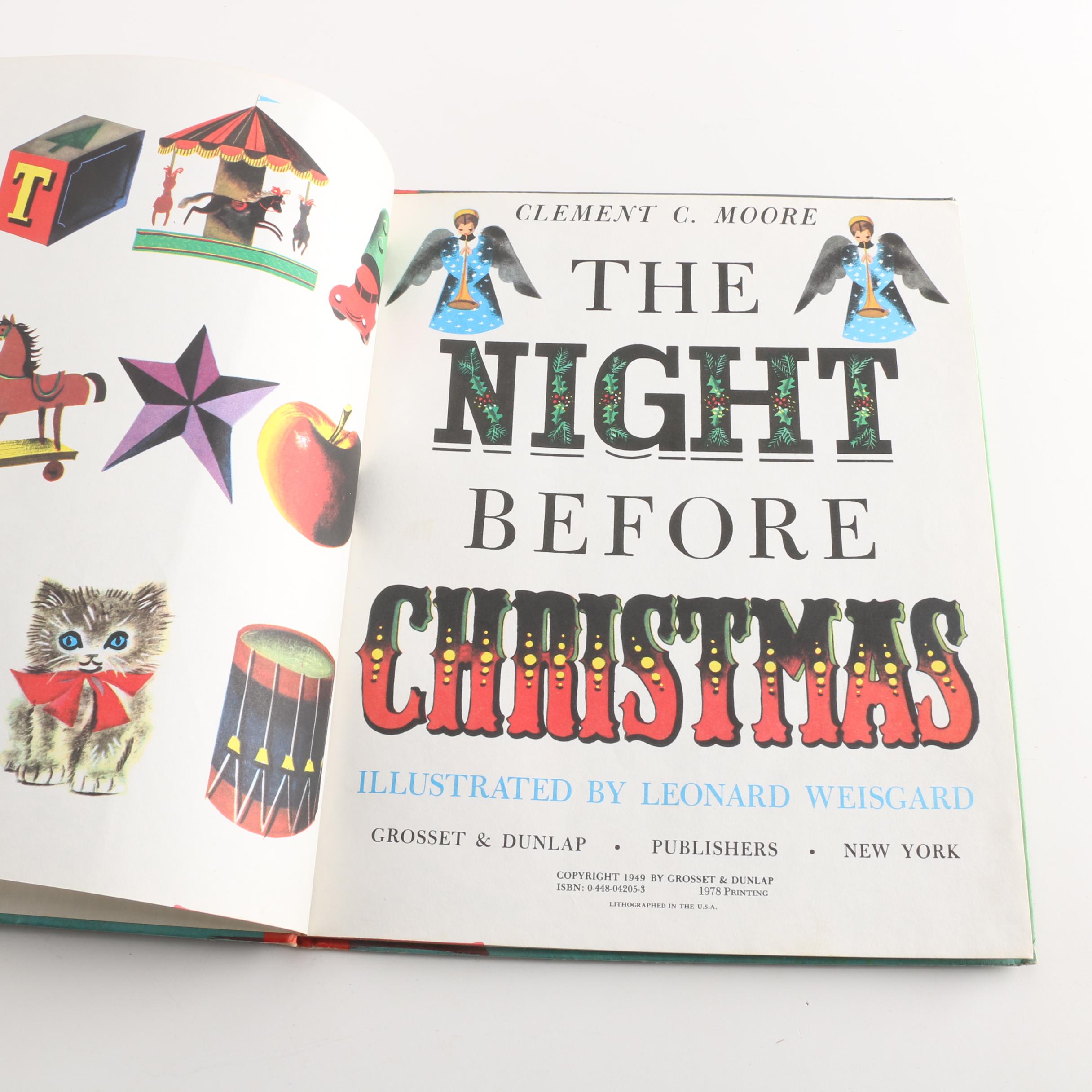 Vintage Christmas Books including "The Night Before Christmas"