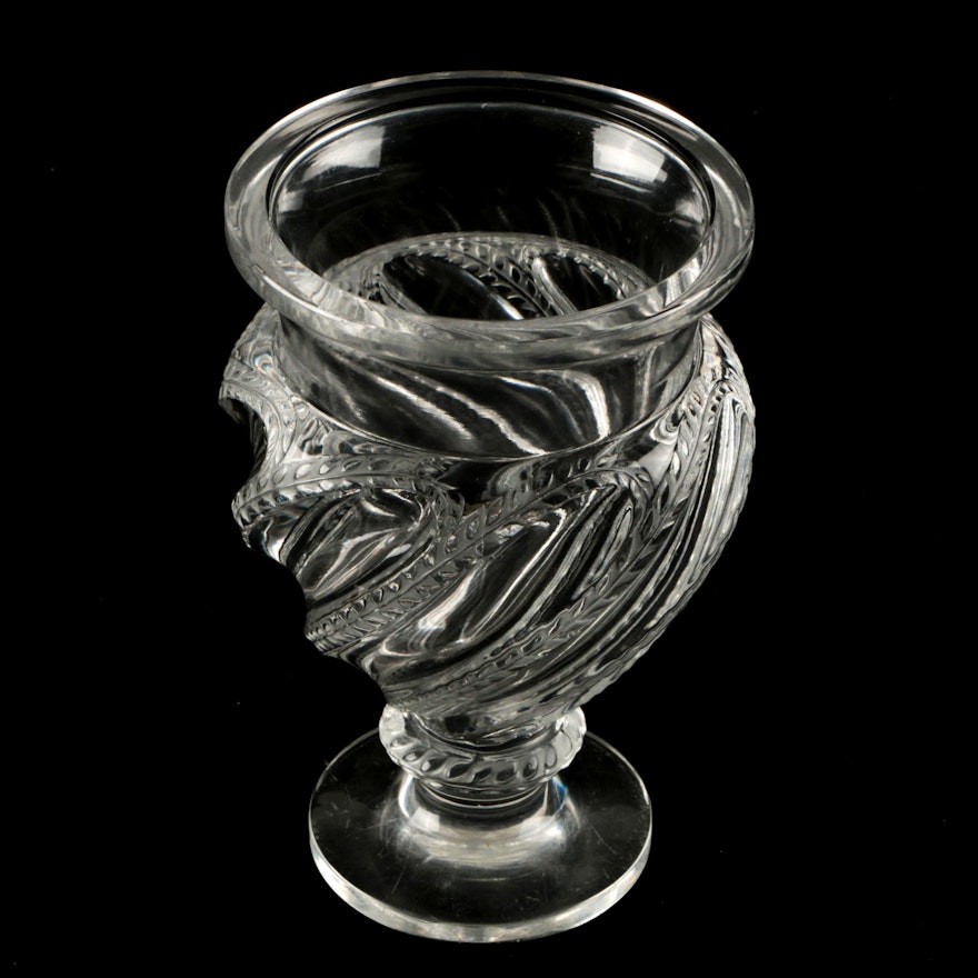 Vintage Lalique France "Ermenonville" Crystal Vase