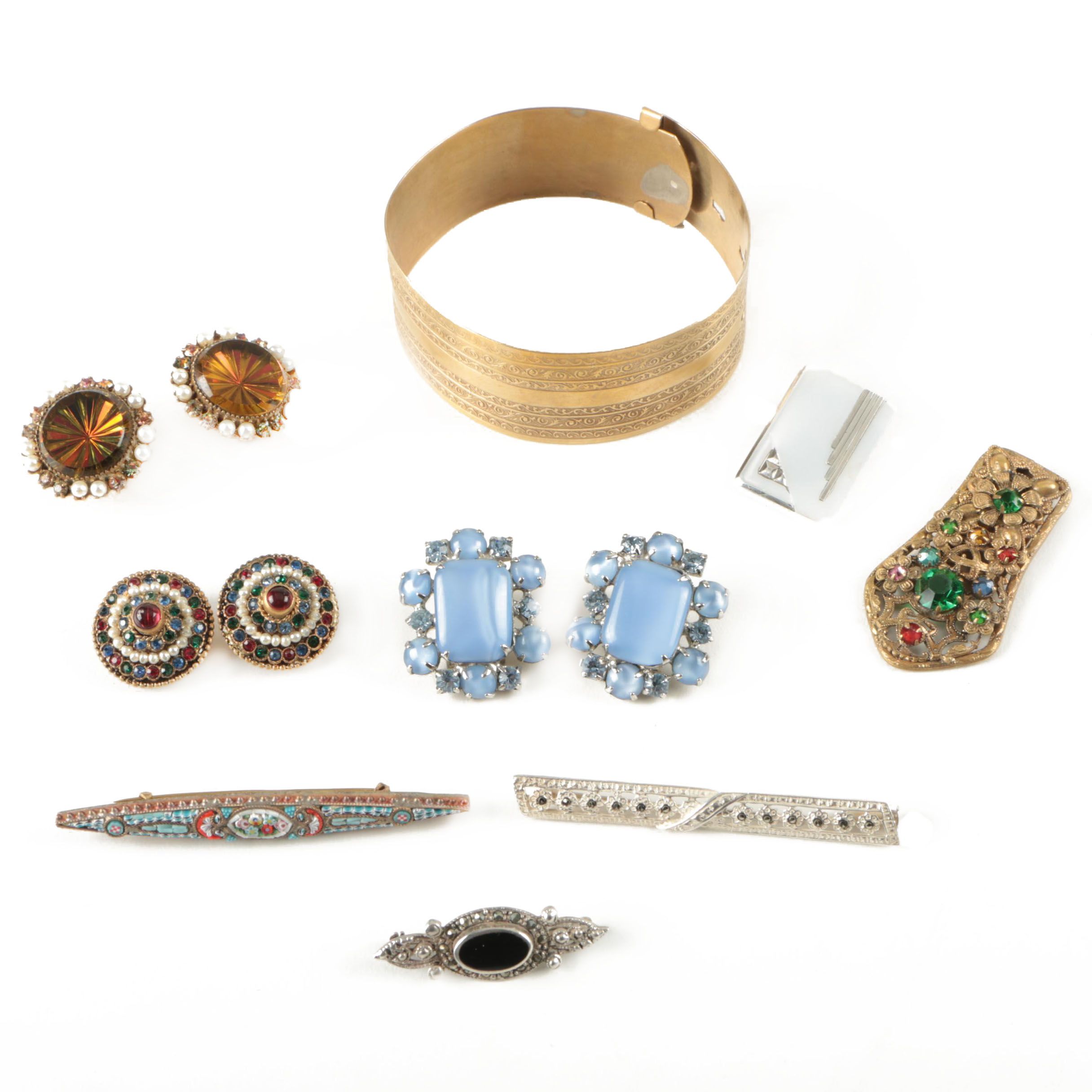 Sterling Silver Jewelry featuring Black Onyx Brooch