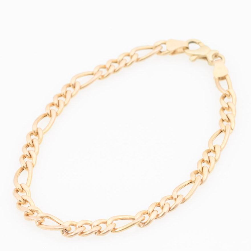 14K Yellow Gold Figaro Bracelet