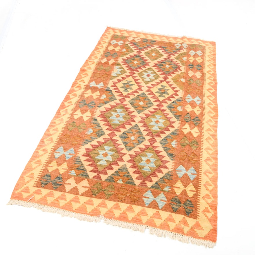 Handwoven Turkish Kilim Accent Rug