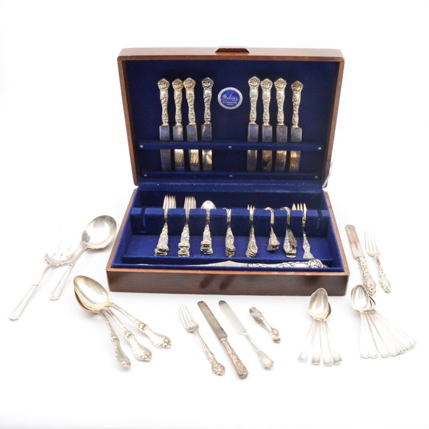 Sterling Silver, Coin Silver and Plated Silver Flatware Assortment
