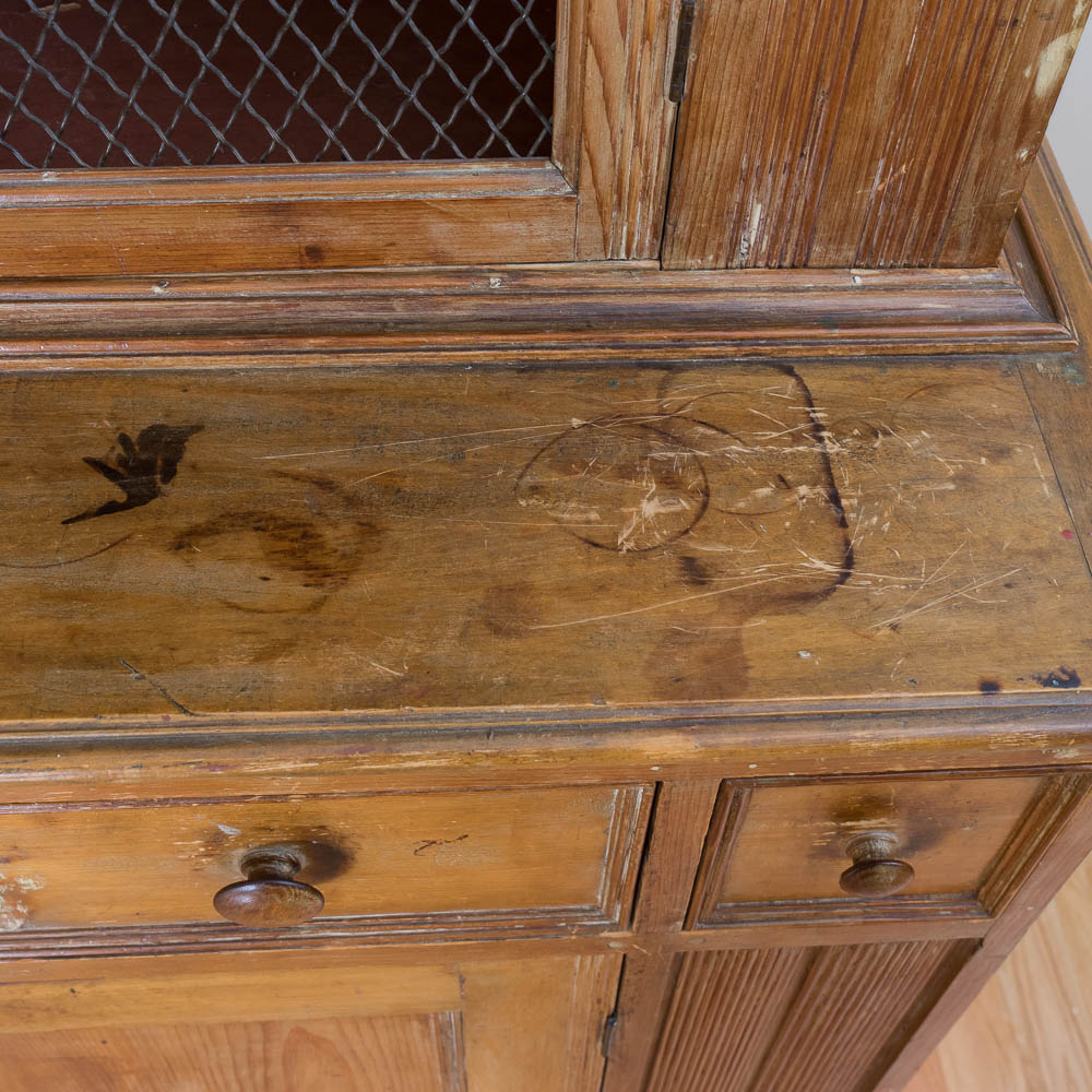 Antique Arts and Crafts Pine Hutch