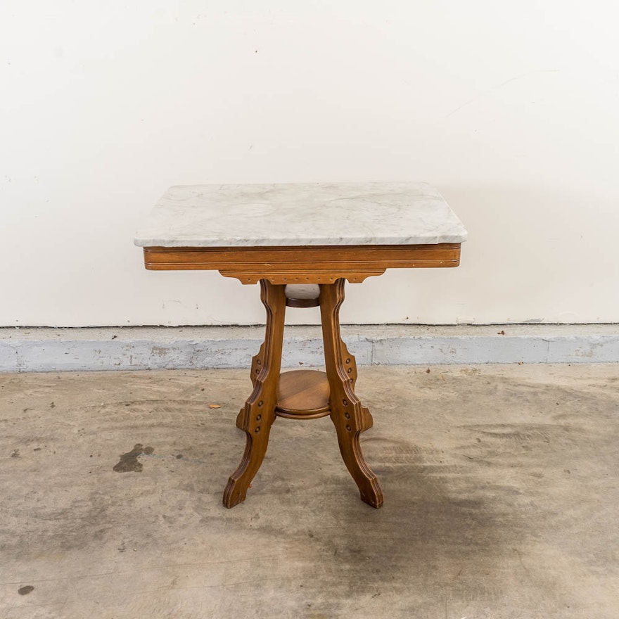 Antique Eastlake Style Marble Top Table