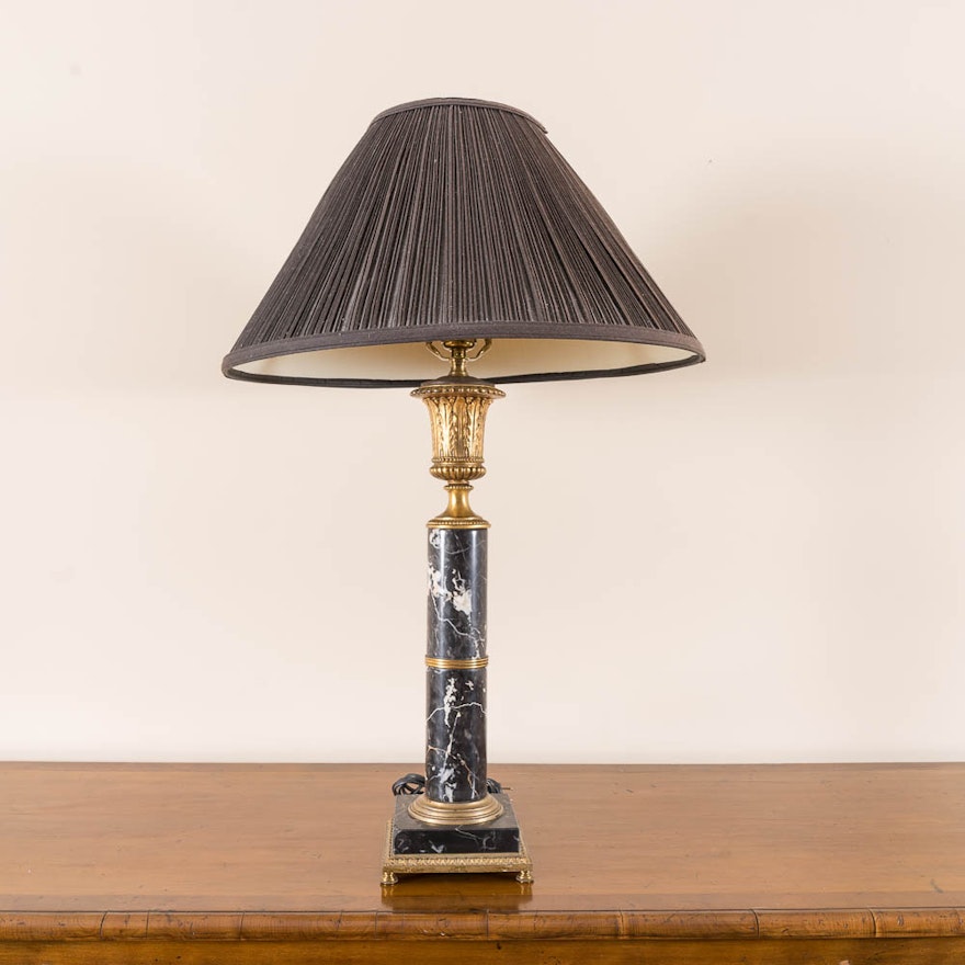 Torch Shaped Table Lamp with Shade