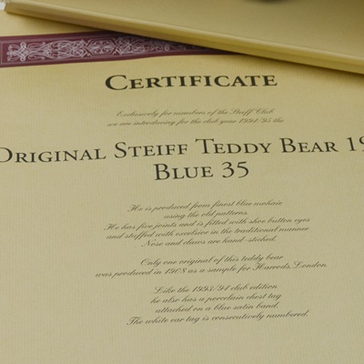 Steiff "Teddy Bear Blue 35 Replica 1908 Club Edition" Teddy Bear