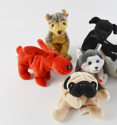 Ty Beanie Baby Collection of Eight Dogs