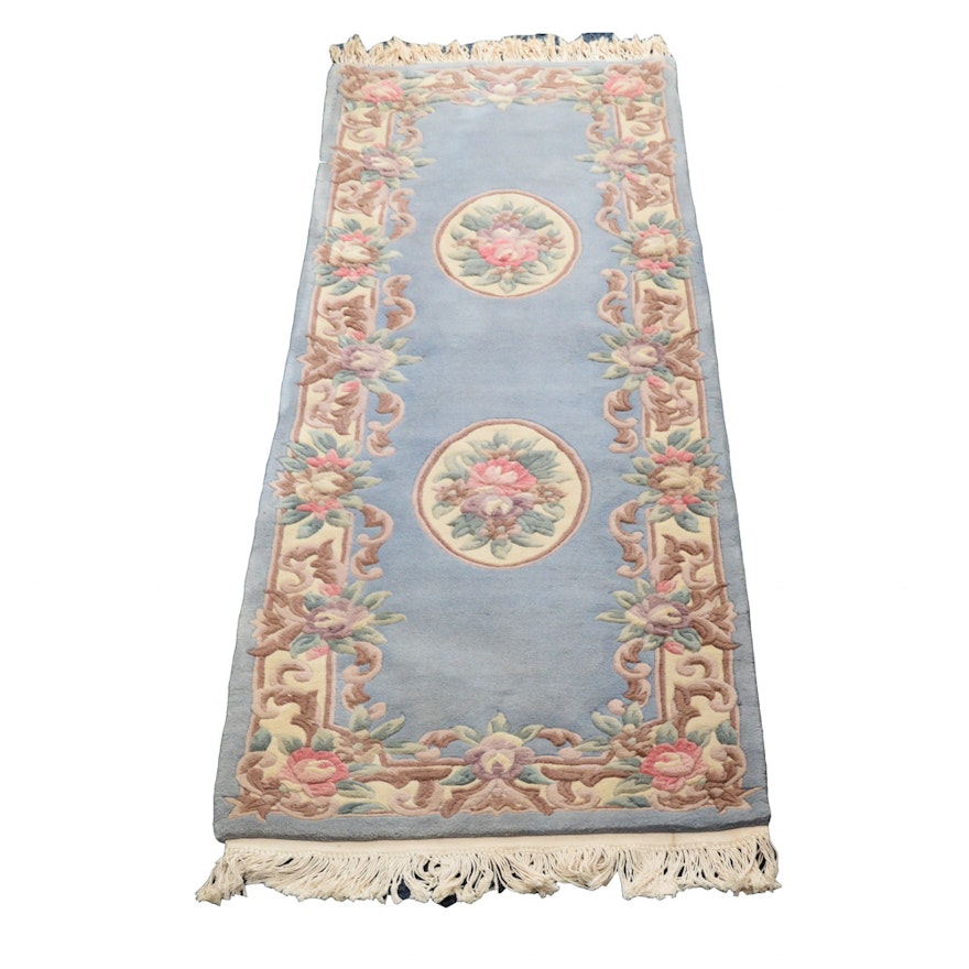 Hand-Knotted Chinese Rose Carpet Runner