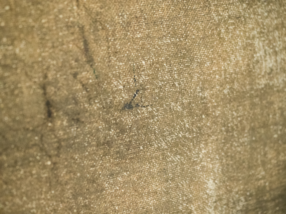 Antique Trumeau Mirror with Painting of Romantic Couple