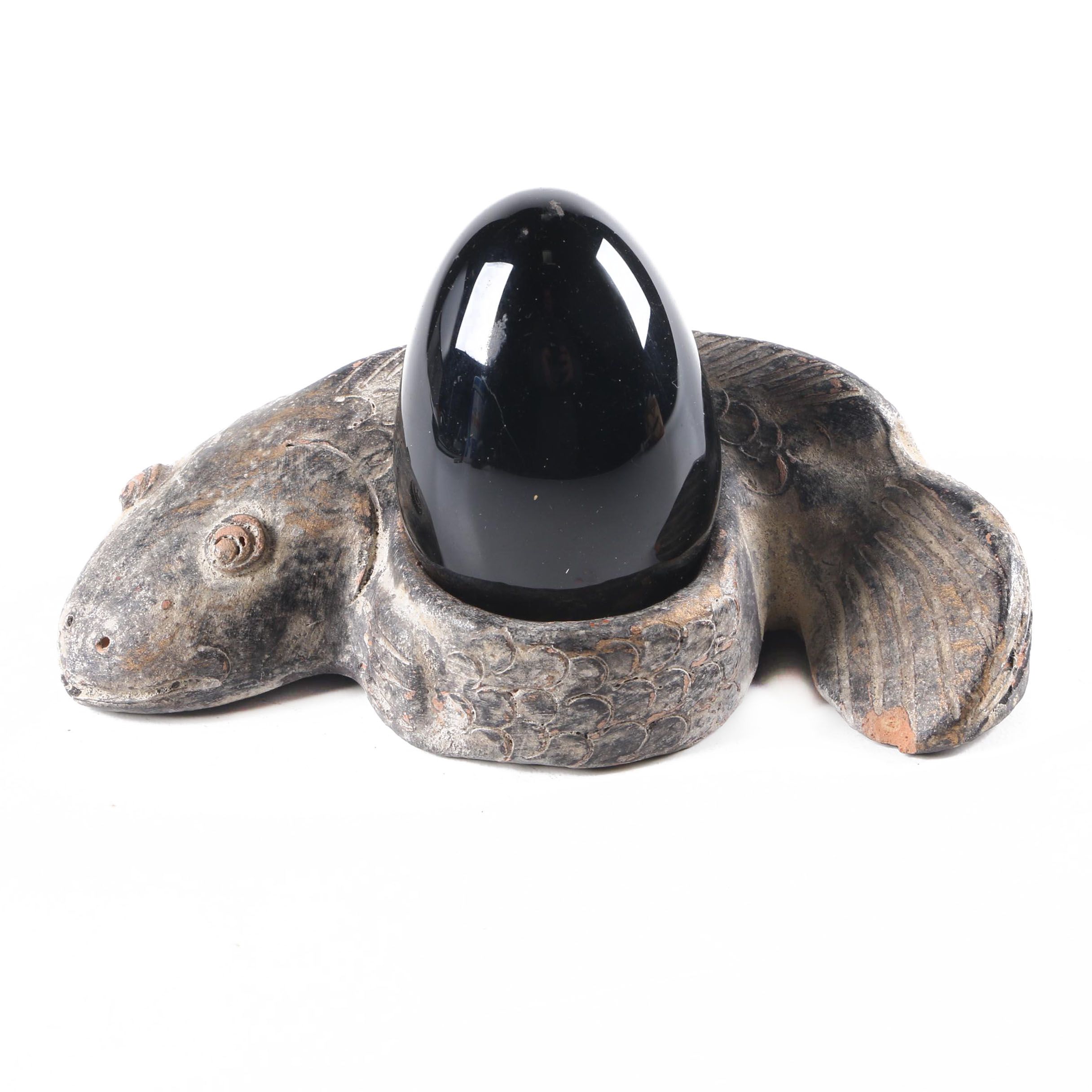 Fish and Egg Figurine