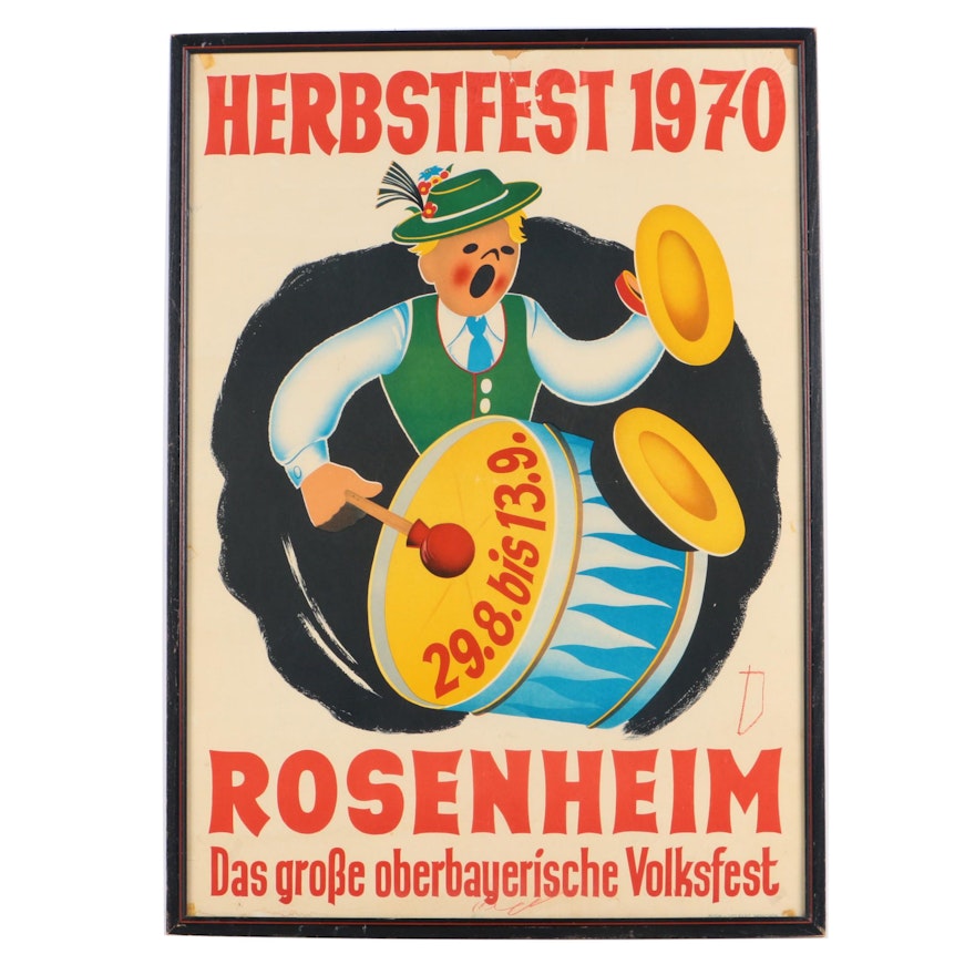 Vintage Lithographic Poster "Herbstfest 1970"