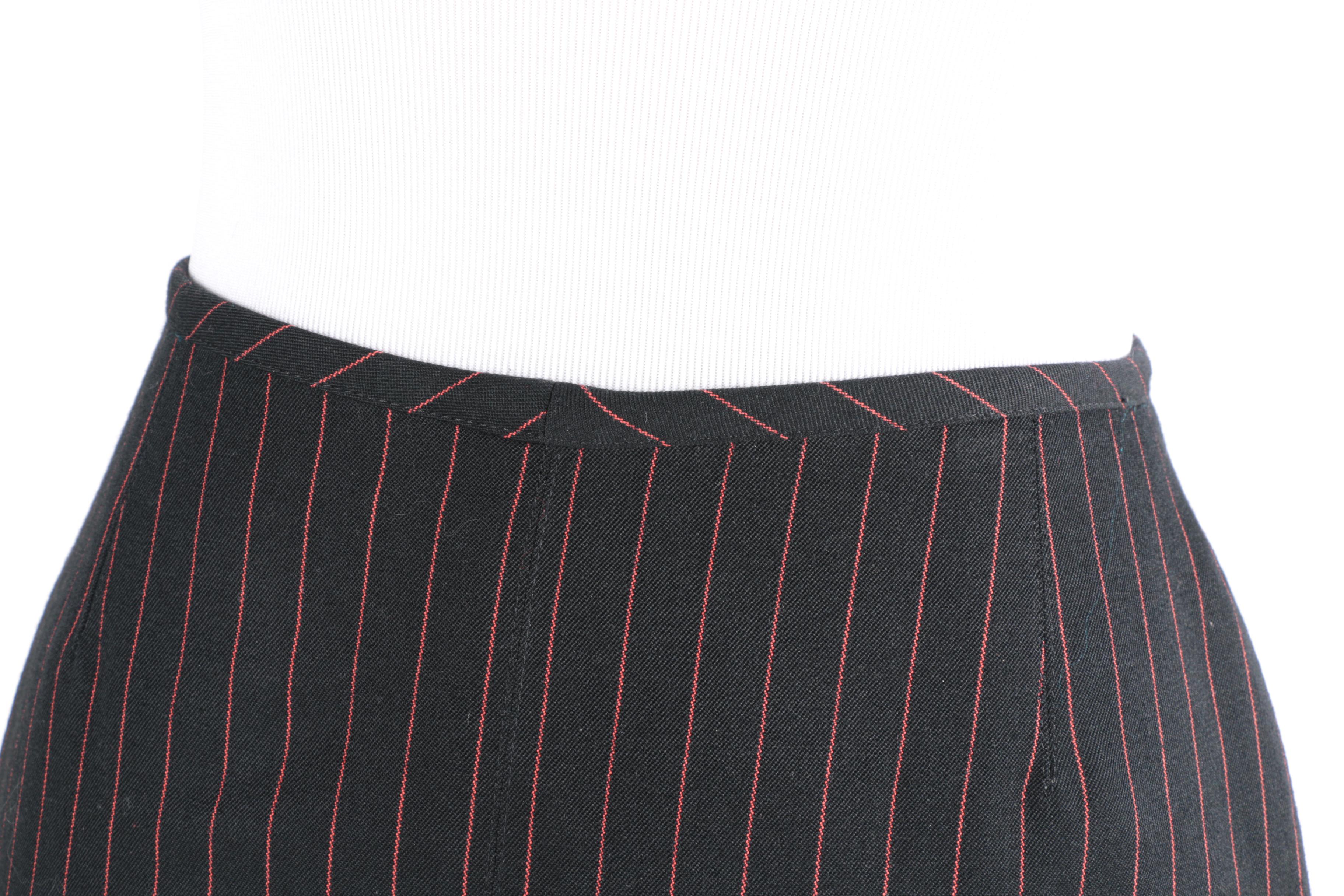 Women's Jean Paul Gaultier Black and Red Pinstripe Suit