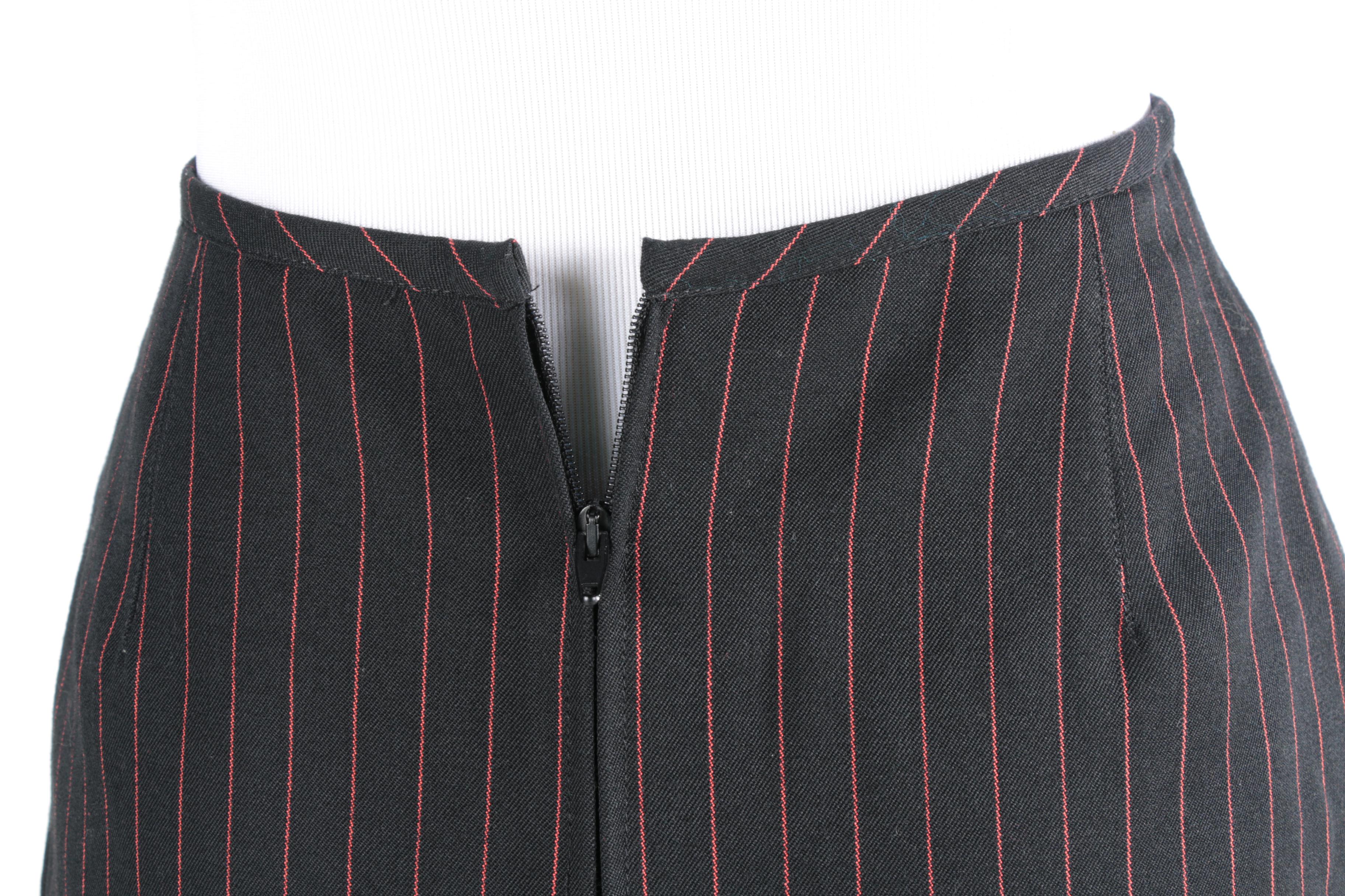 Women's Jean Paul Gaultier Black and Red Pinstripe Suit