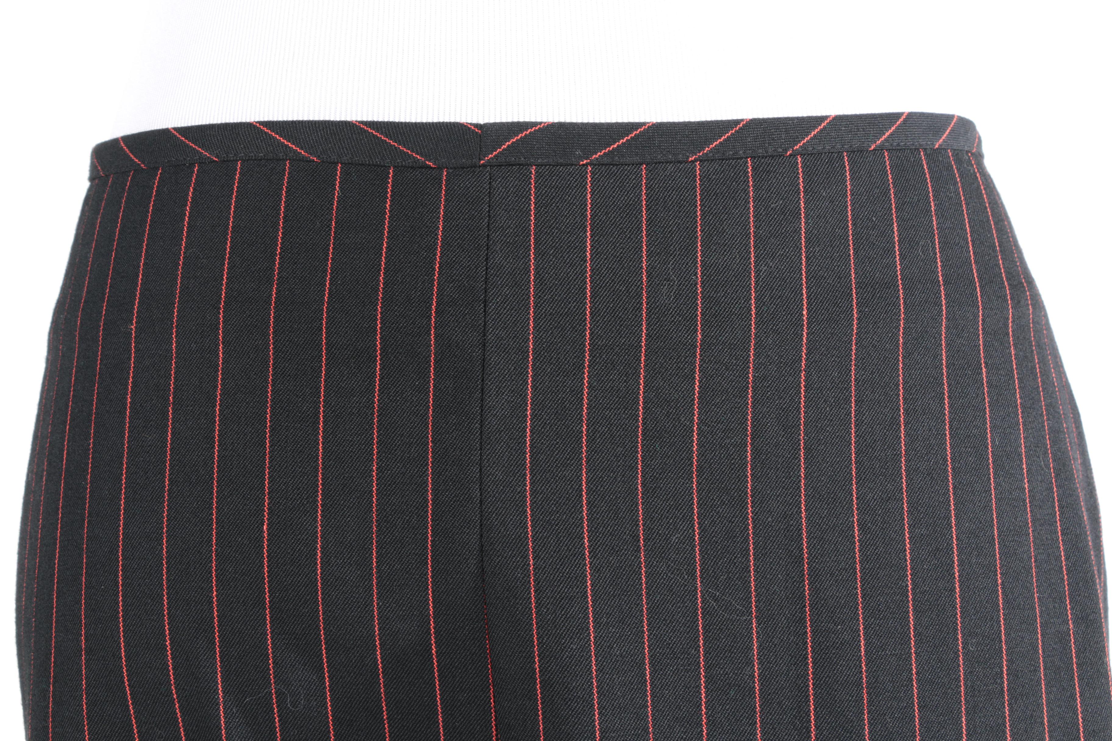 Women's Jean Paul Gaultier Black and Red Pinstripe Suit