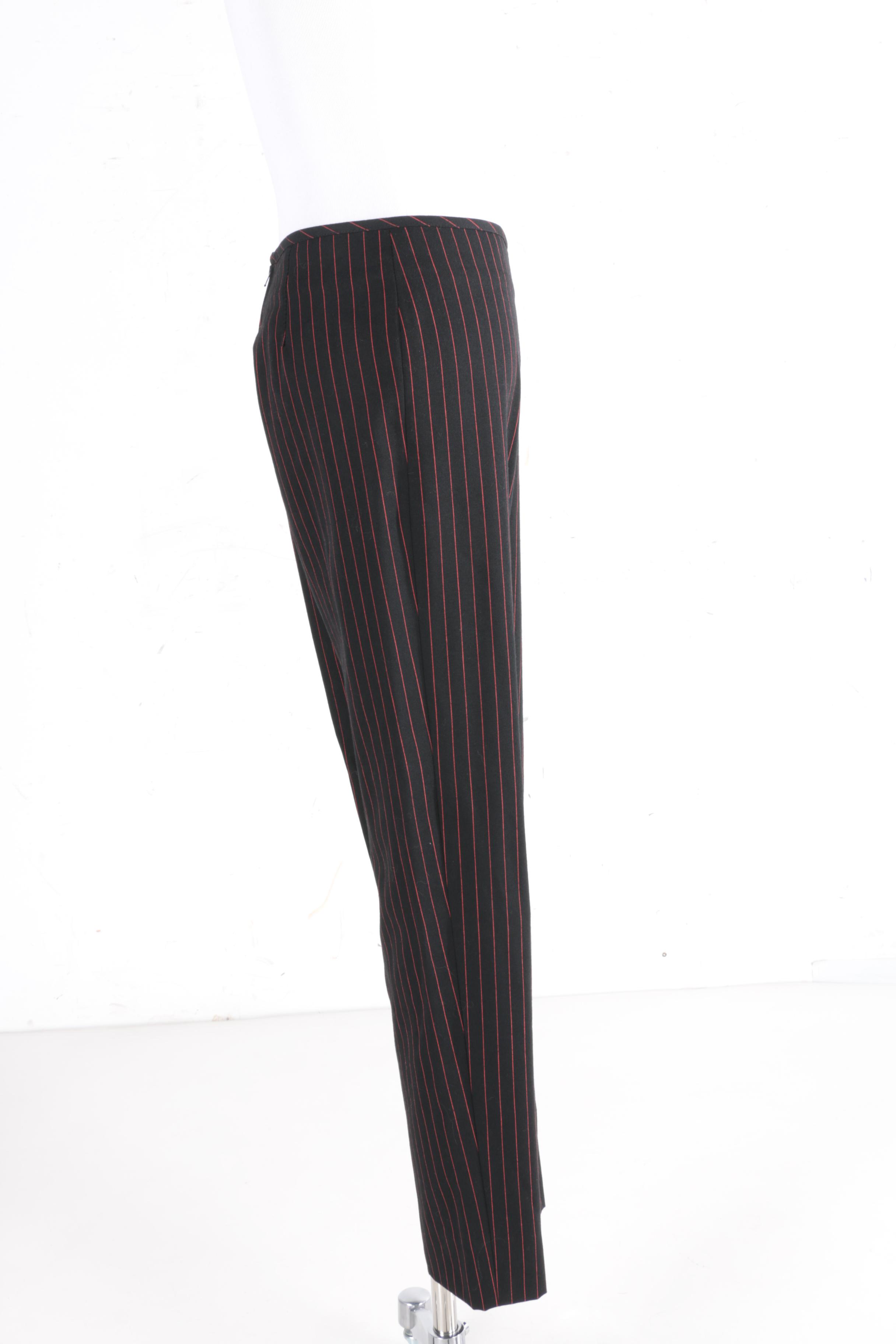 Women's Jean Paul Gaultier Black and Red Pinstripe Suit