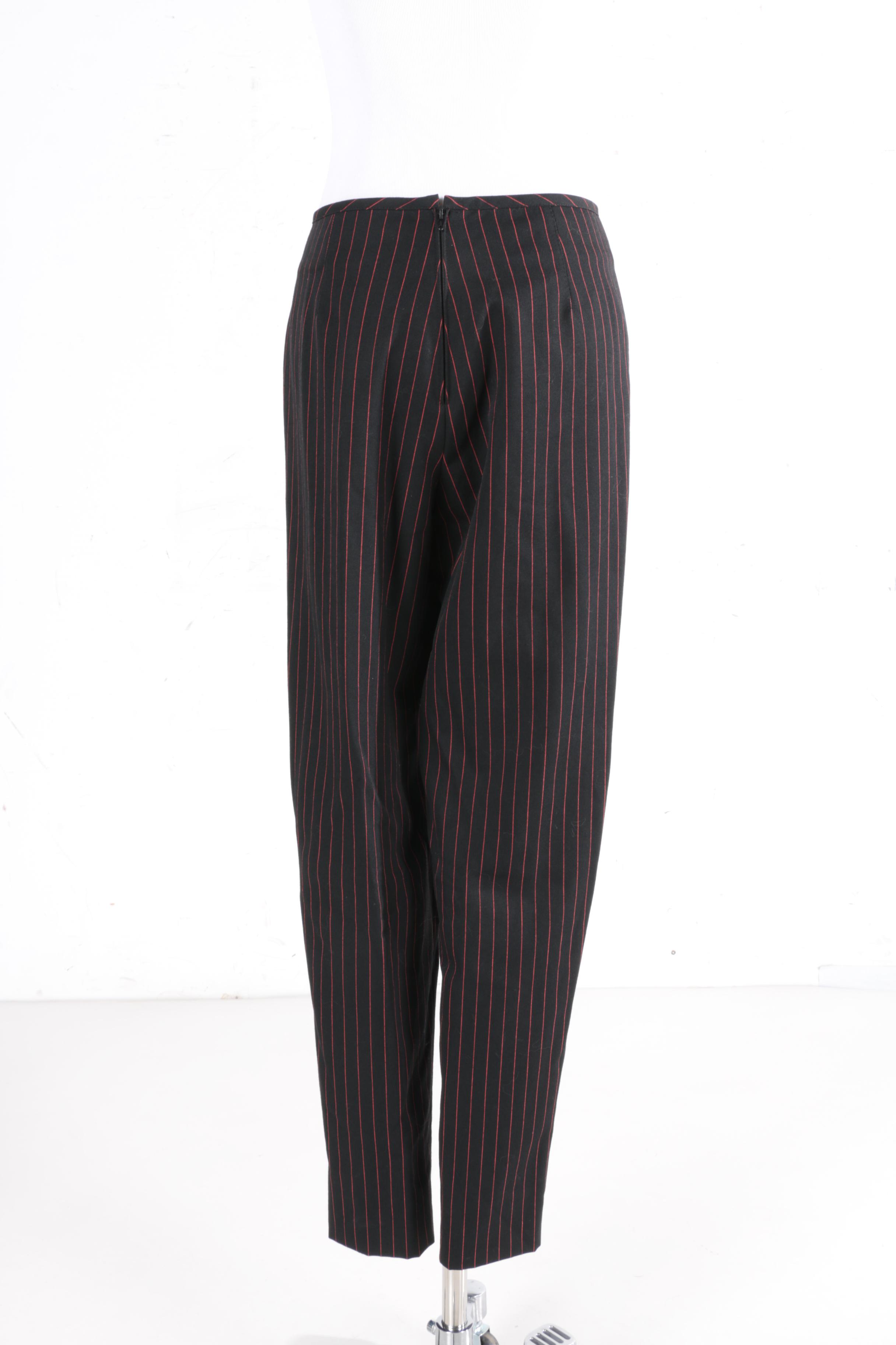 Women's Jean Paul Gaultier Black and Red Pinstripe Suit