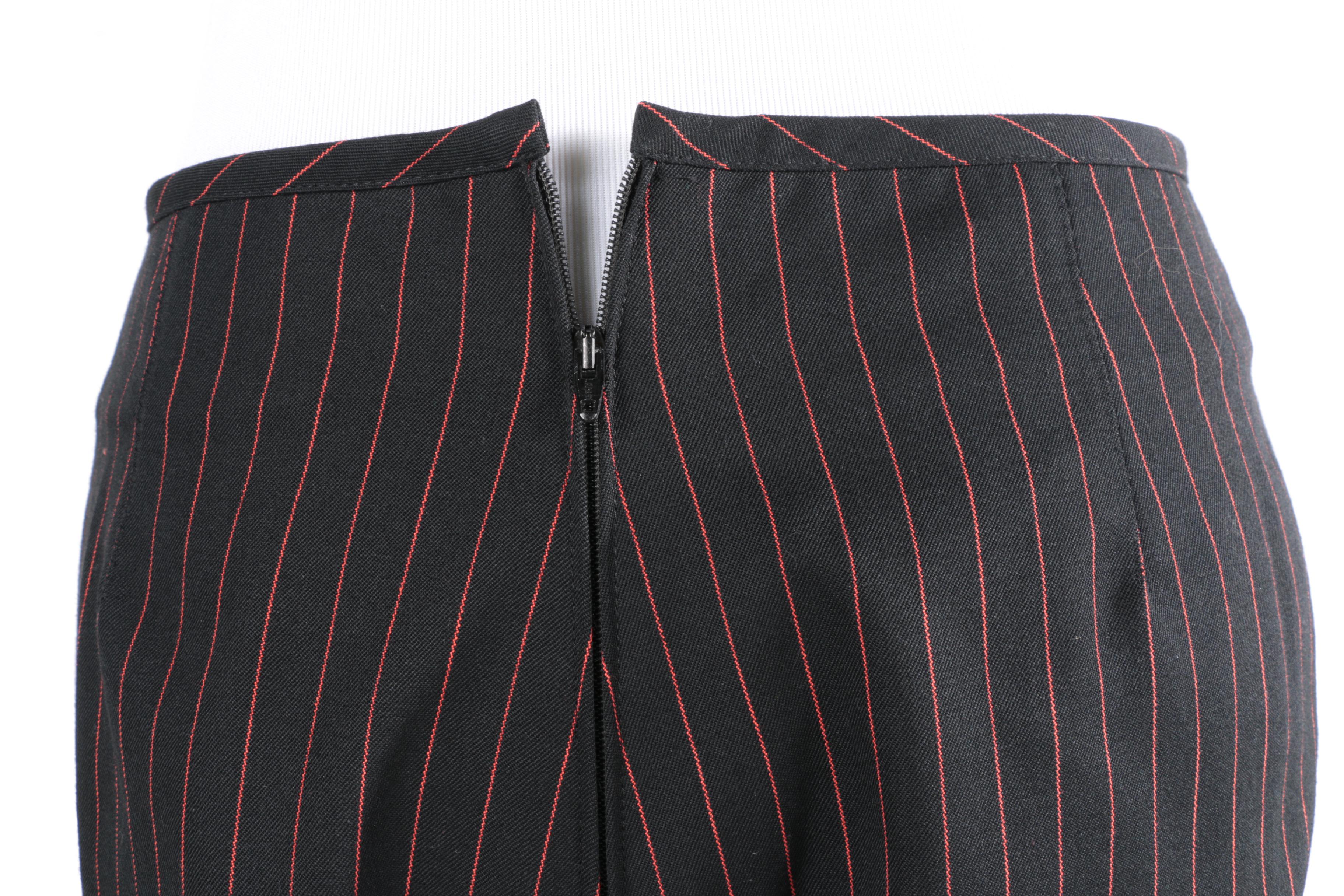 Women's Jean Paul Gaultier Black and Red Pinstripe Suit