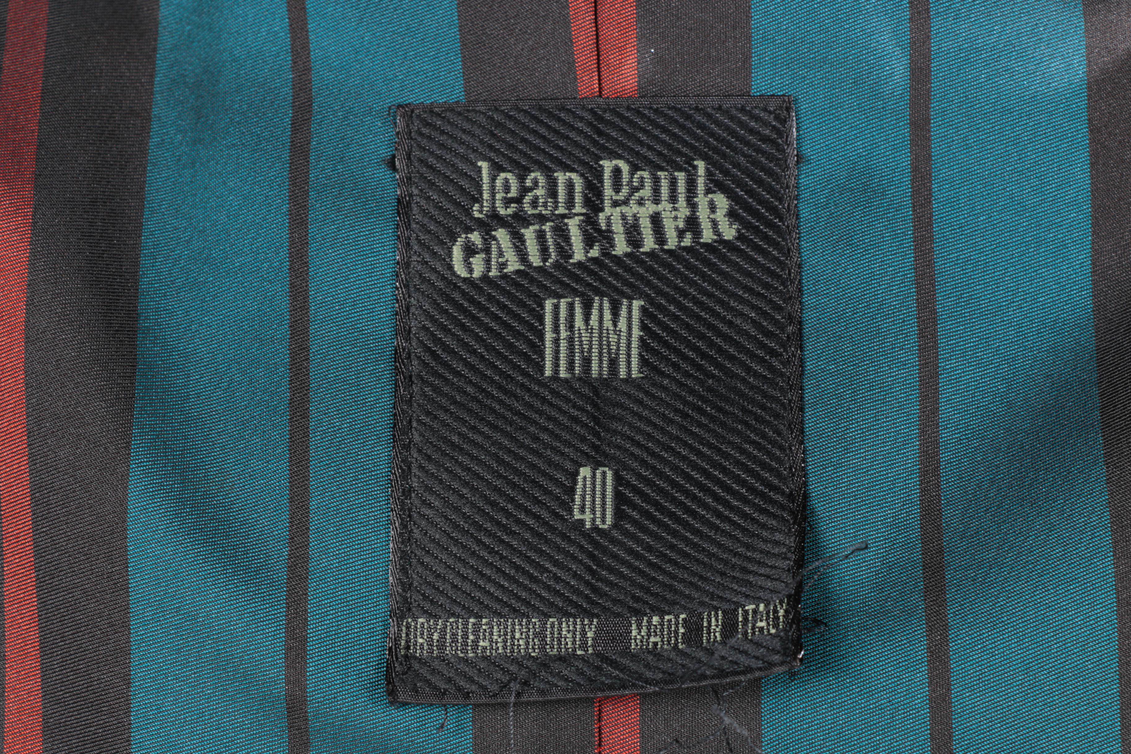 Women's Jean Paul Gaultier Black and Red Pinstripe Suit