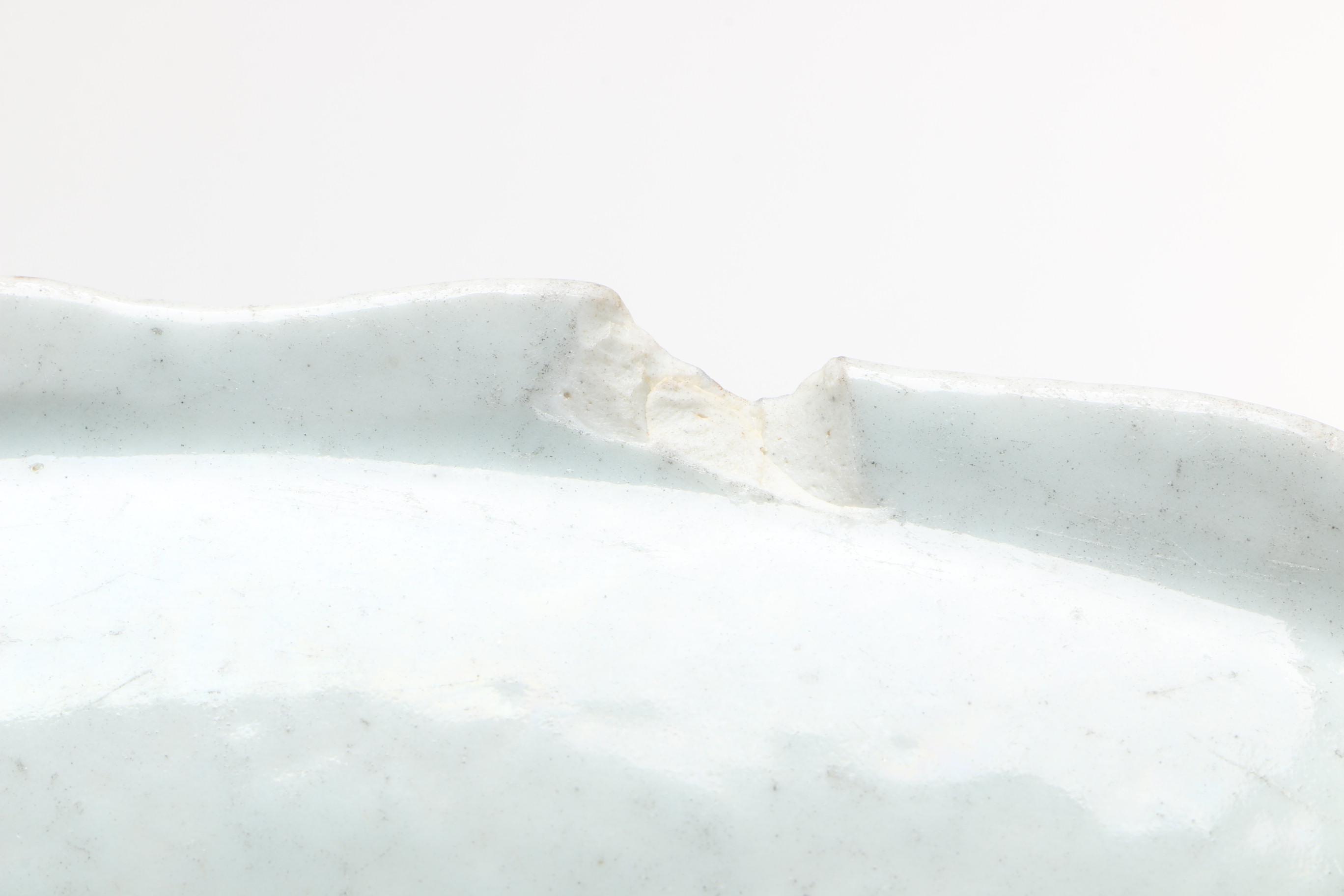 Antique Chinese Export Meat Dish with Ship Scene