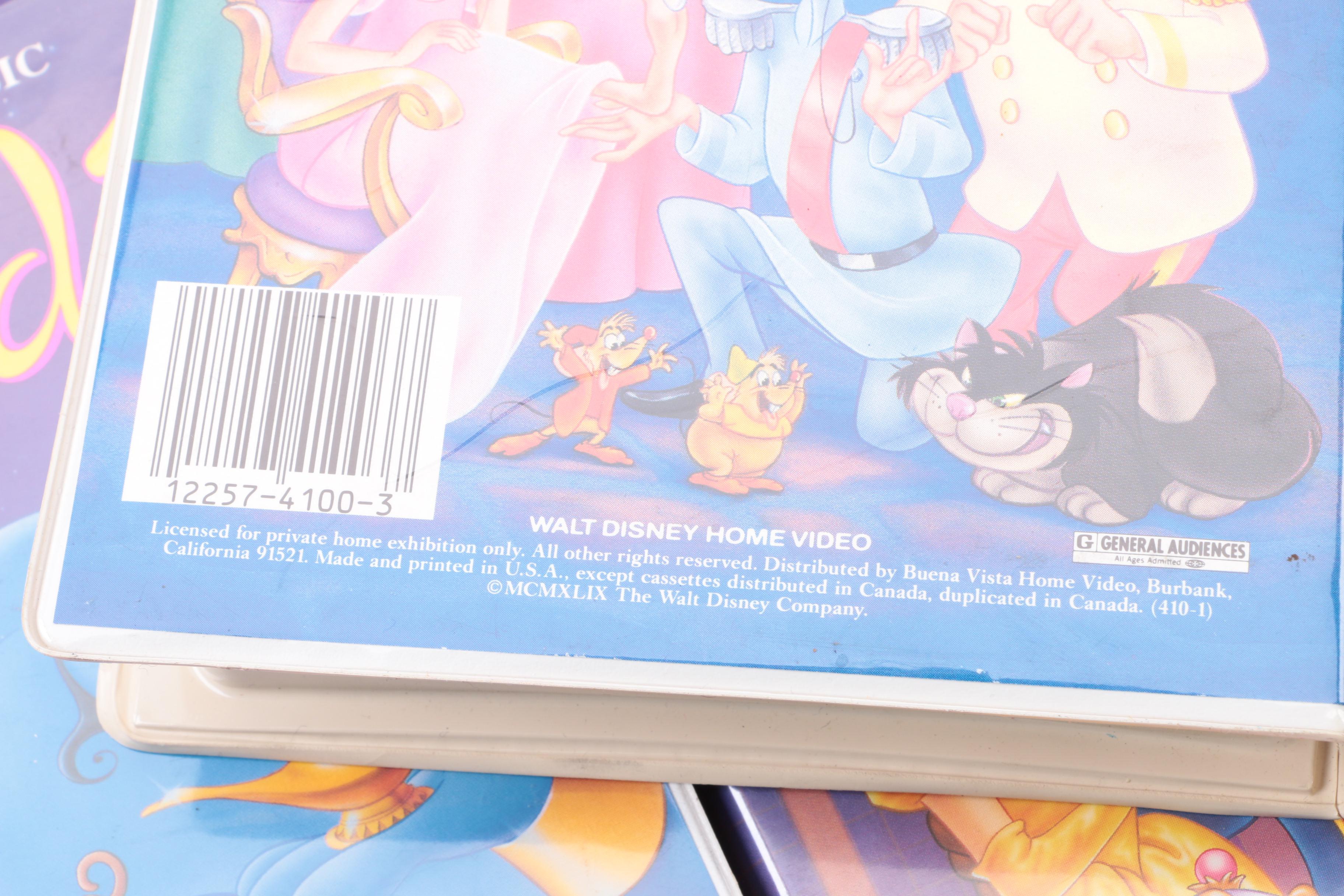 "Cinderella" and Other Disney VHS Tapes