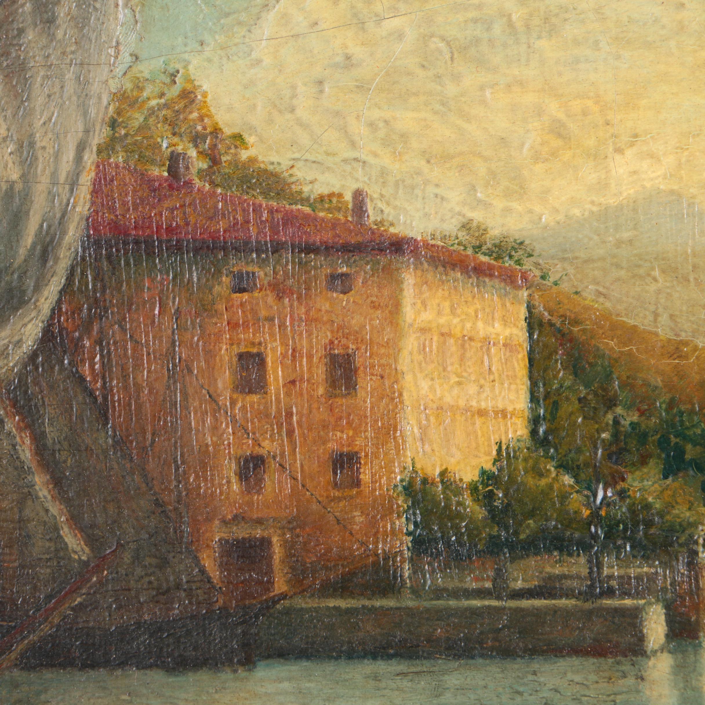 La Fave Oil Painting of a Docked Boat