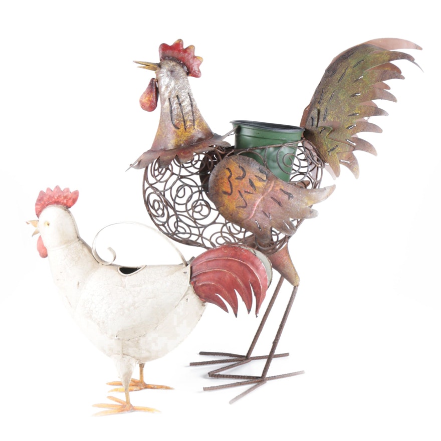 Metal Rooster Decor