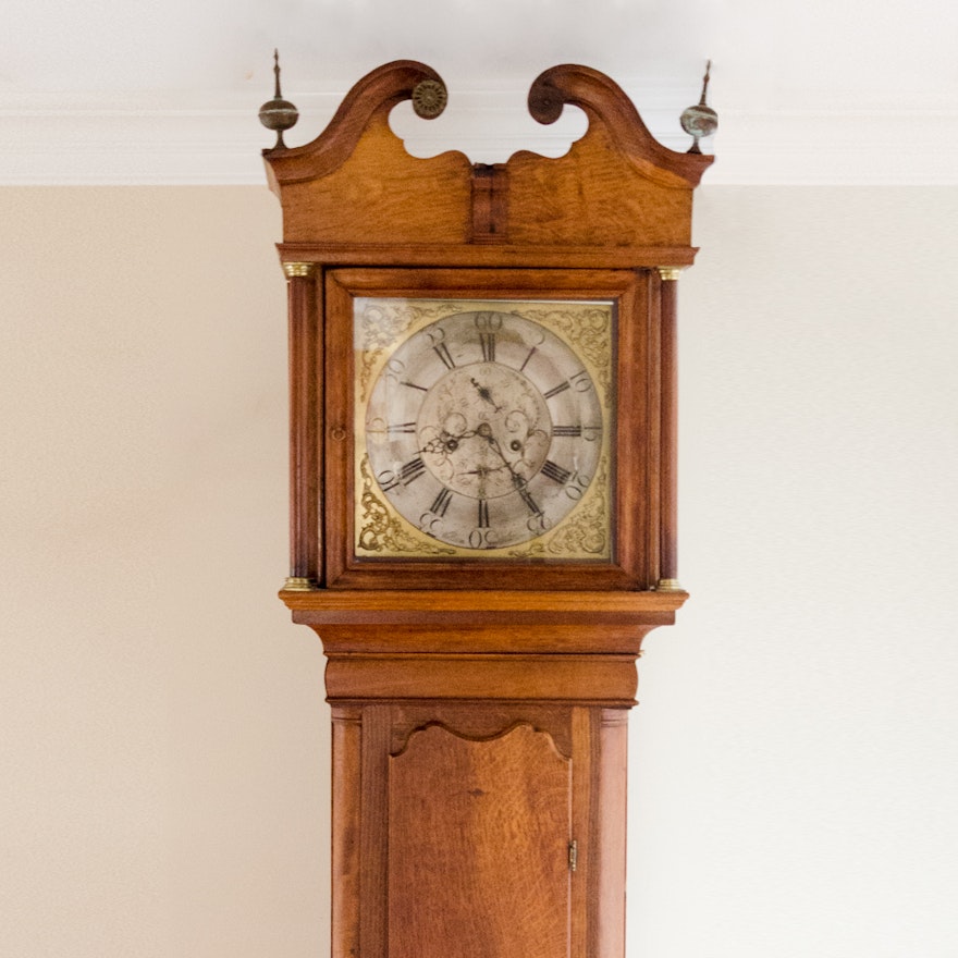 Antique George III Oak Longcase Clock by William Watson,  Late 18th C.