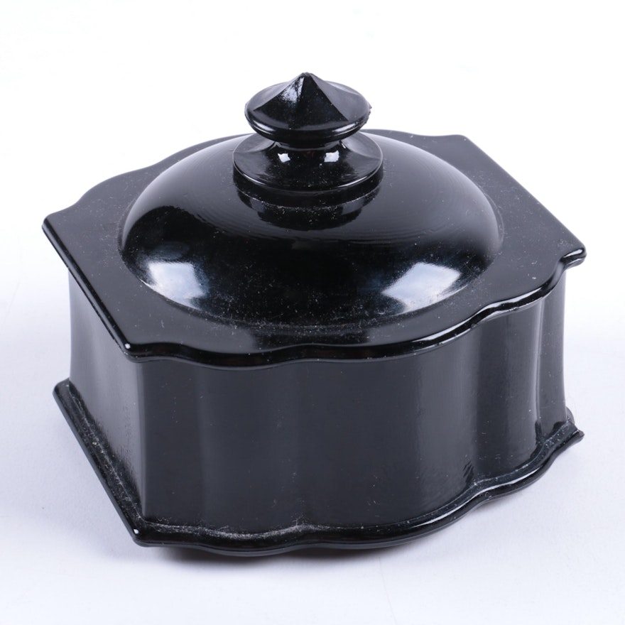 Black Glass Trinket Dish