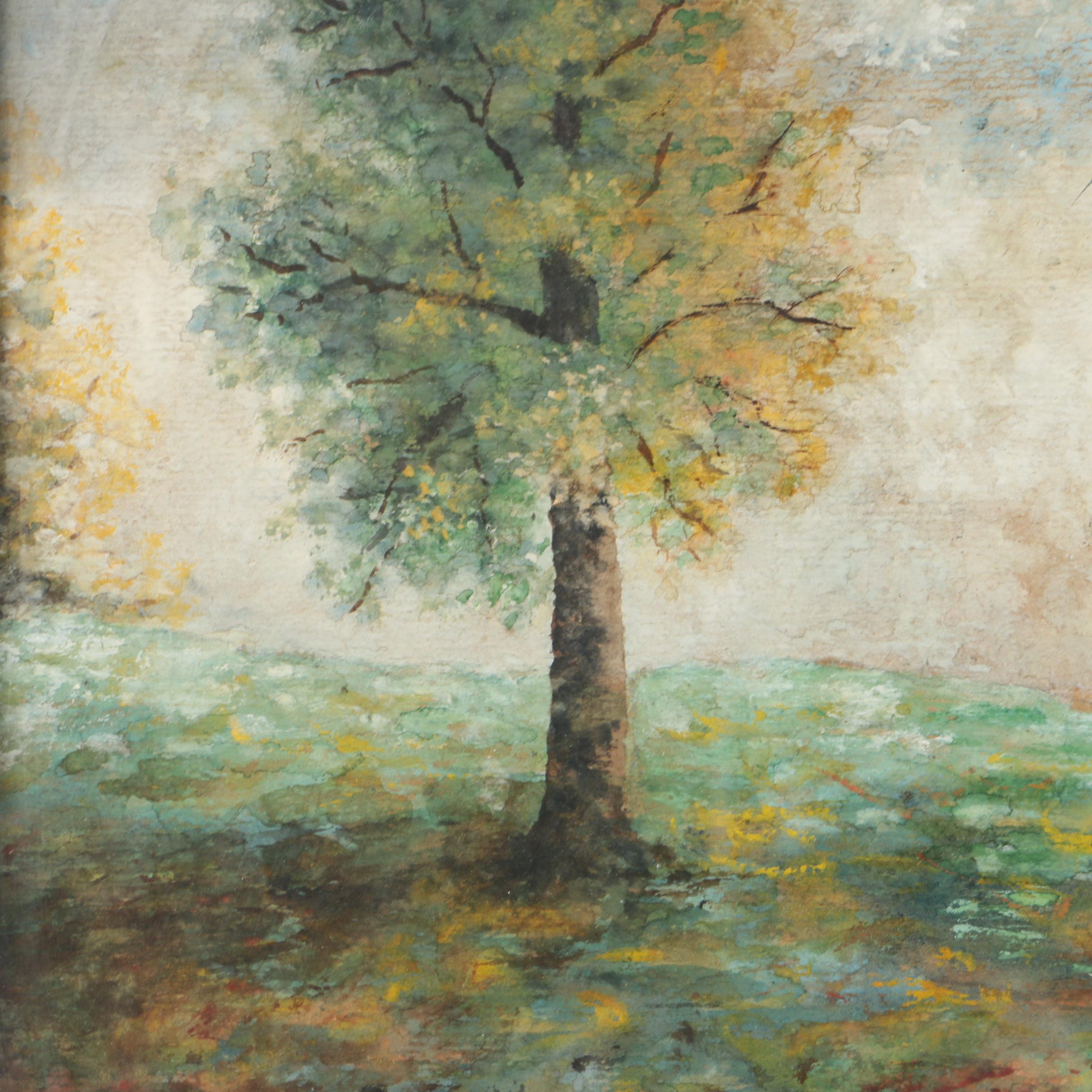 Jones Watercolor and Gouache Painting on Paper