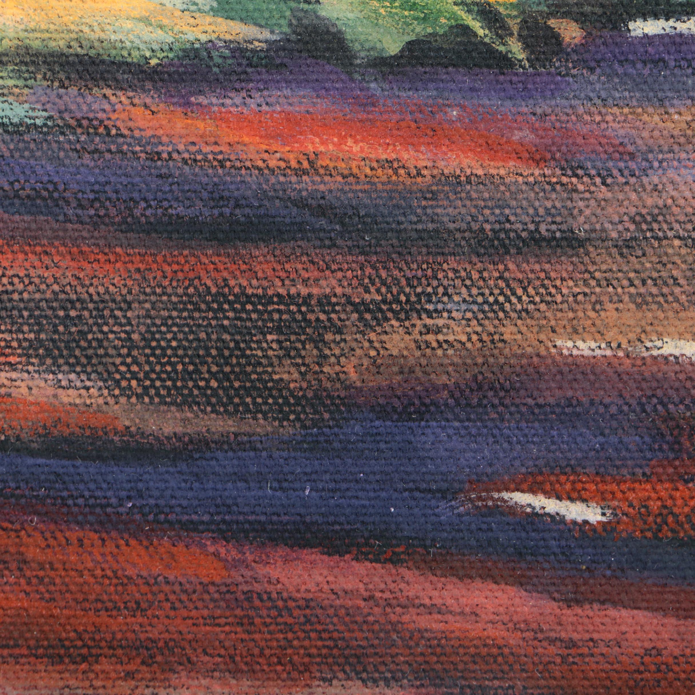 Judith Schonebaum Acrylic on Canvas of a Wooded Landscape