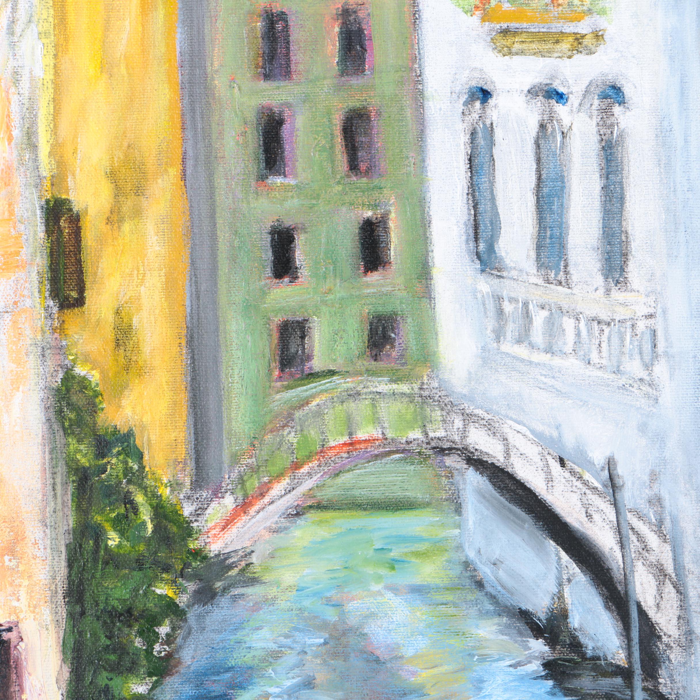 Oil Painting on Canvas of Venice Canal