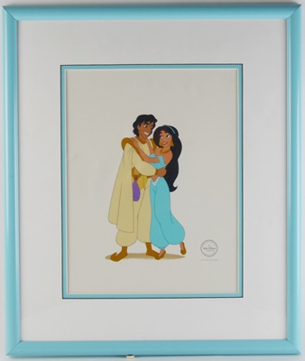 Walt Disney 1993 Limited Edition Sericel "Royal Embrace" After Aladdin