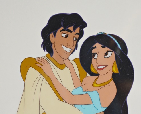 Walt Disney 1993 Limited Edition Sericel "Royal Embrace" After Aladdin