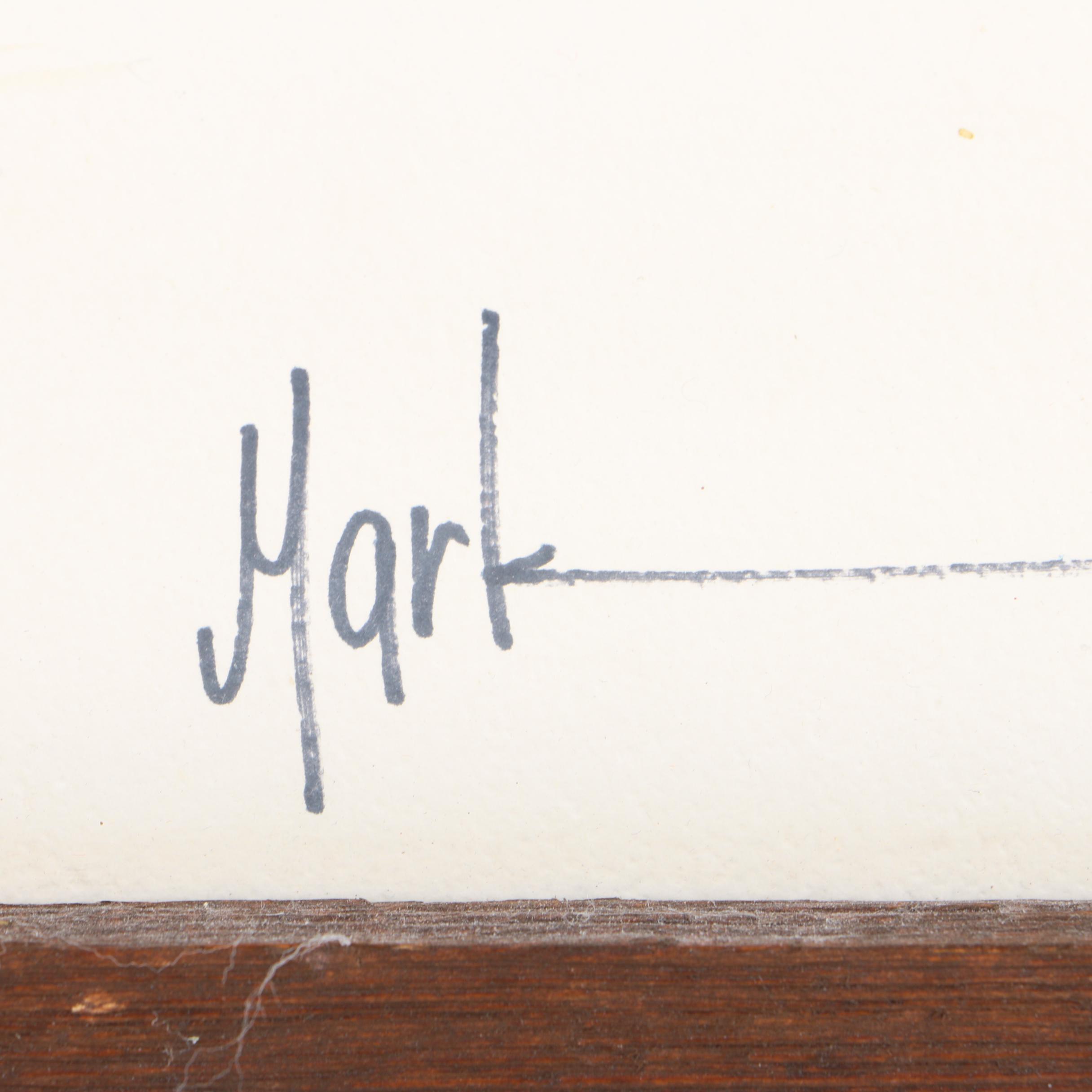 Mark Polomchak Watercolor Painting on Paper of Rowboats