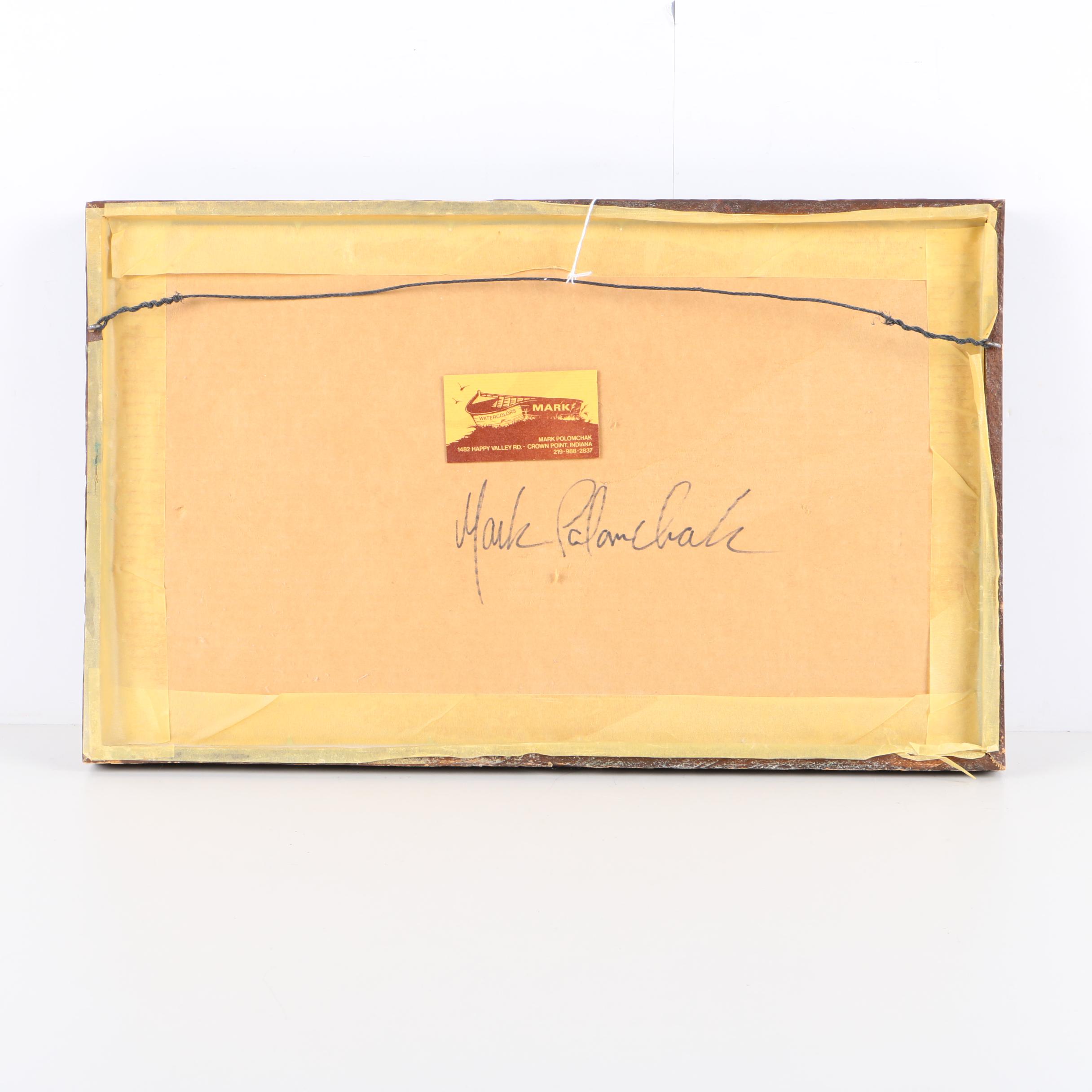 Mark Polomchak Watercolor Painting on Paper of Rowboats