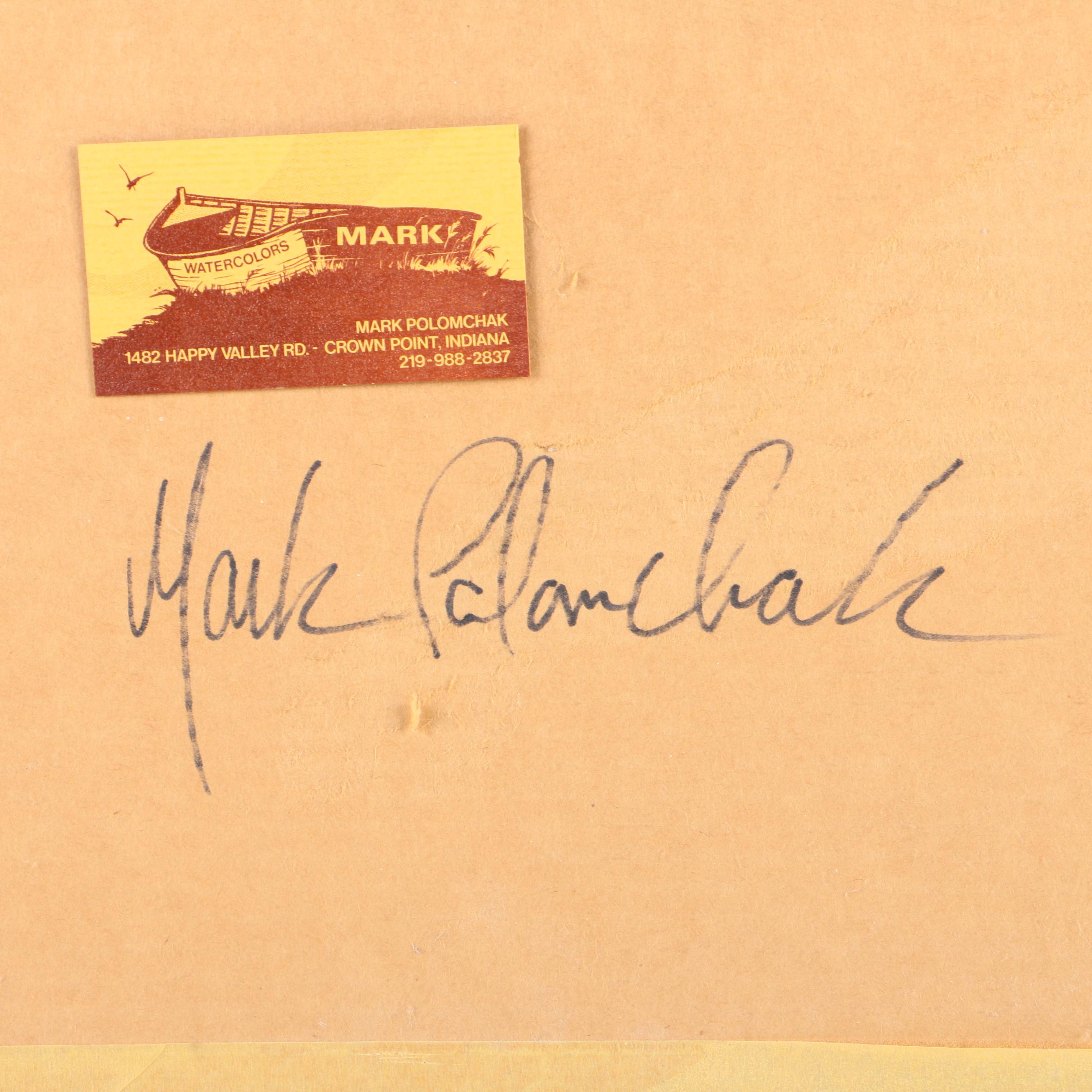 Mark Polomchak Watercolor Painting on Paper of Rowboats