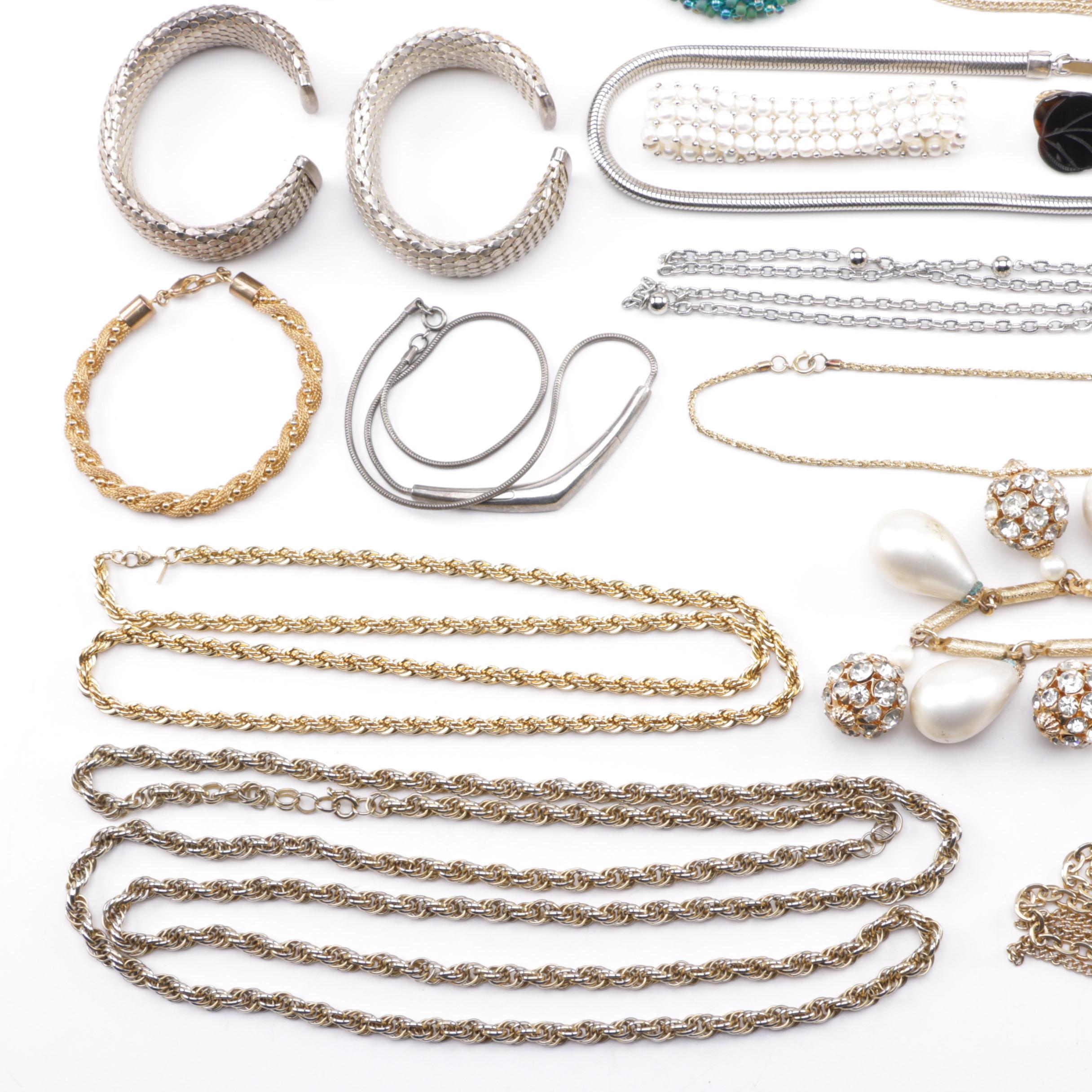 Assortment of Costume Jewelry Including Weiss and Les Bernard