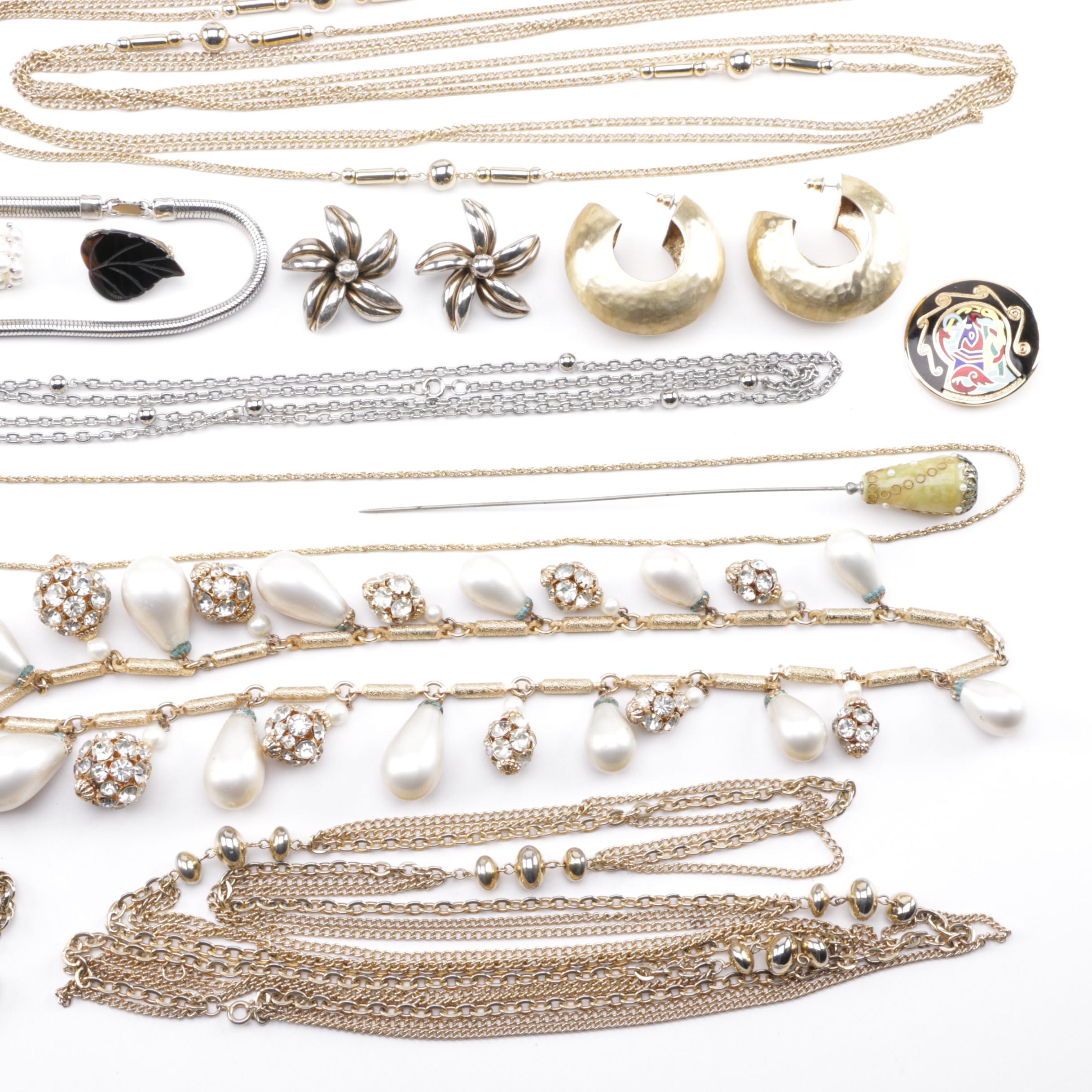Assortment of Costume Jewelry Including Weiss and Les Bernard