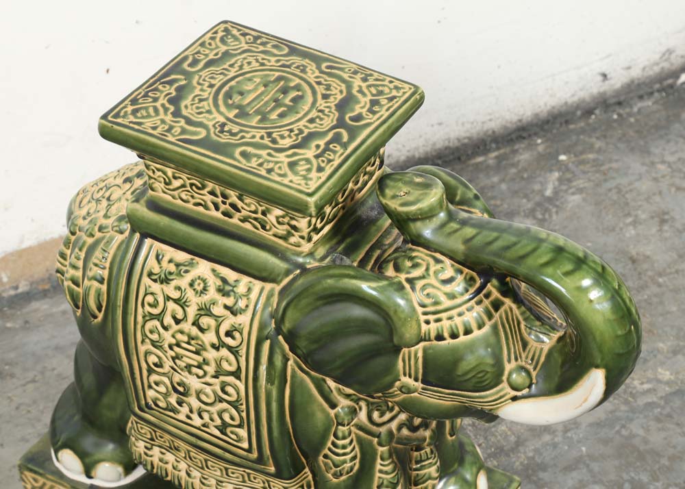 Ceramic Elephant Garden Stools